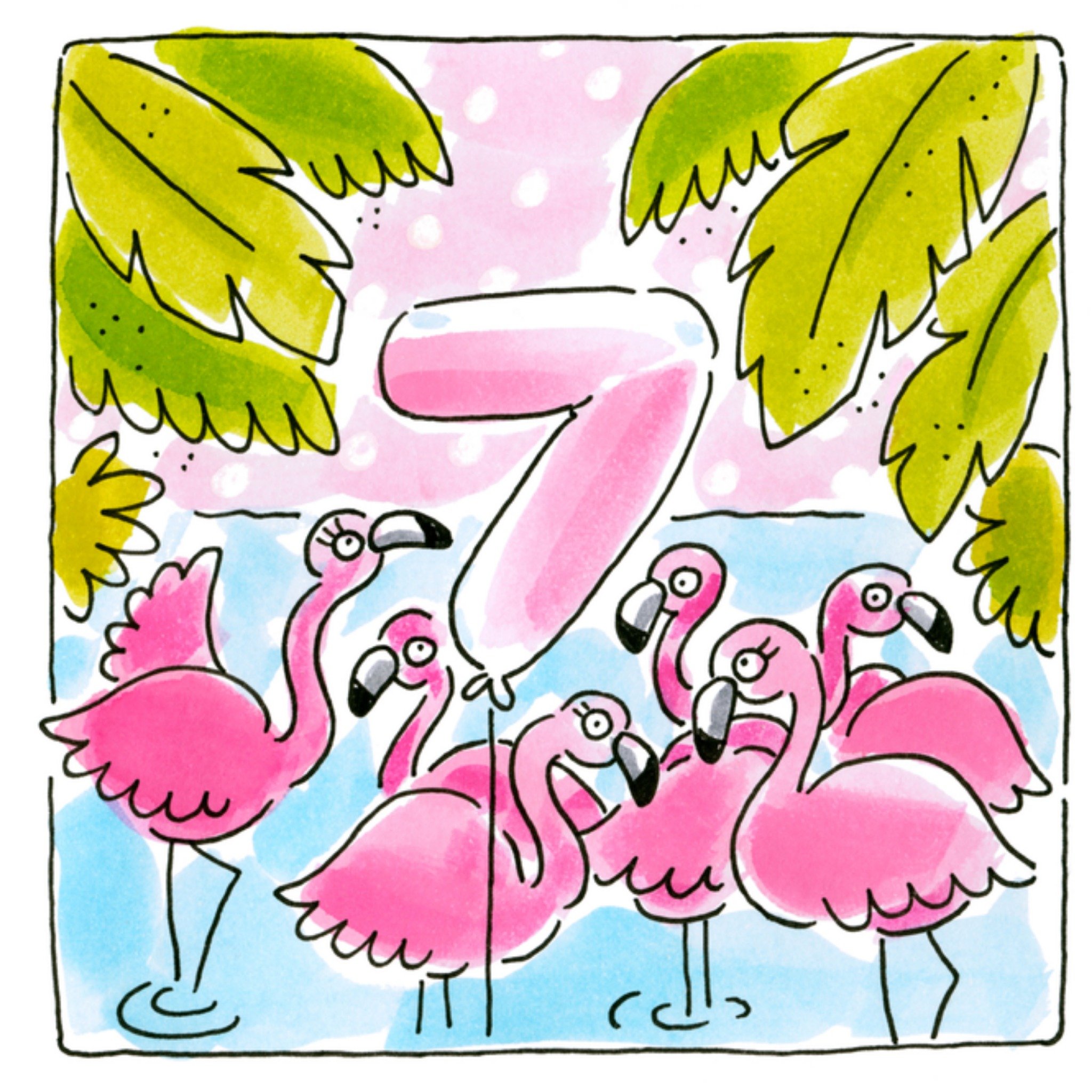 Verjaardagskaart 7 jaar Vierkante Kaart Blond Amsterdam