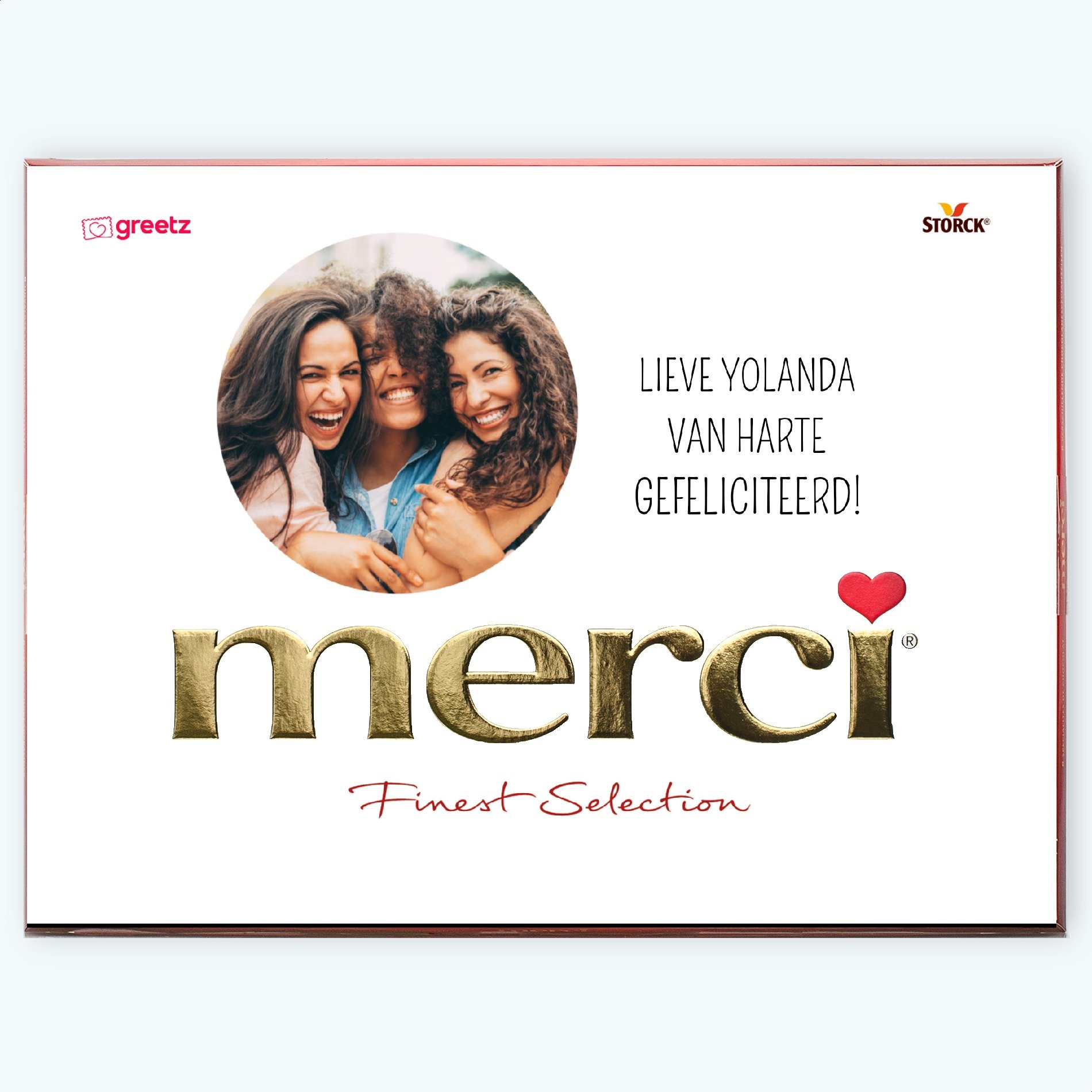 Merci | Gefeliciteerd met eigen foto en naam | 675g | Personalised Chocolate