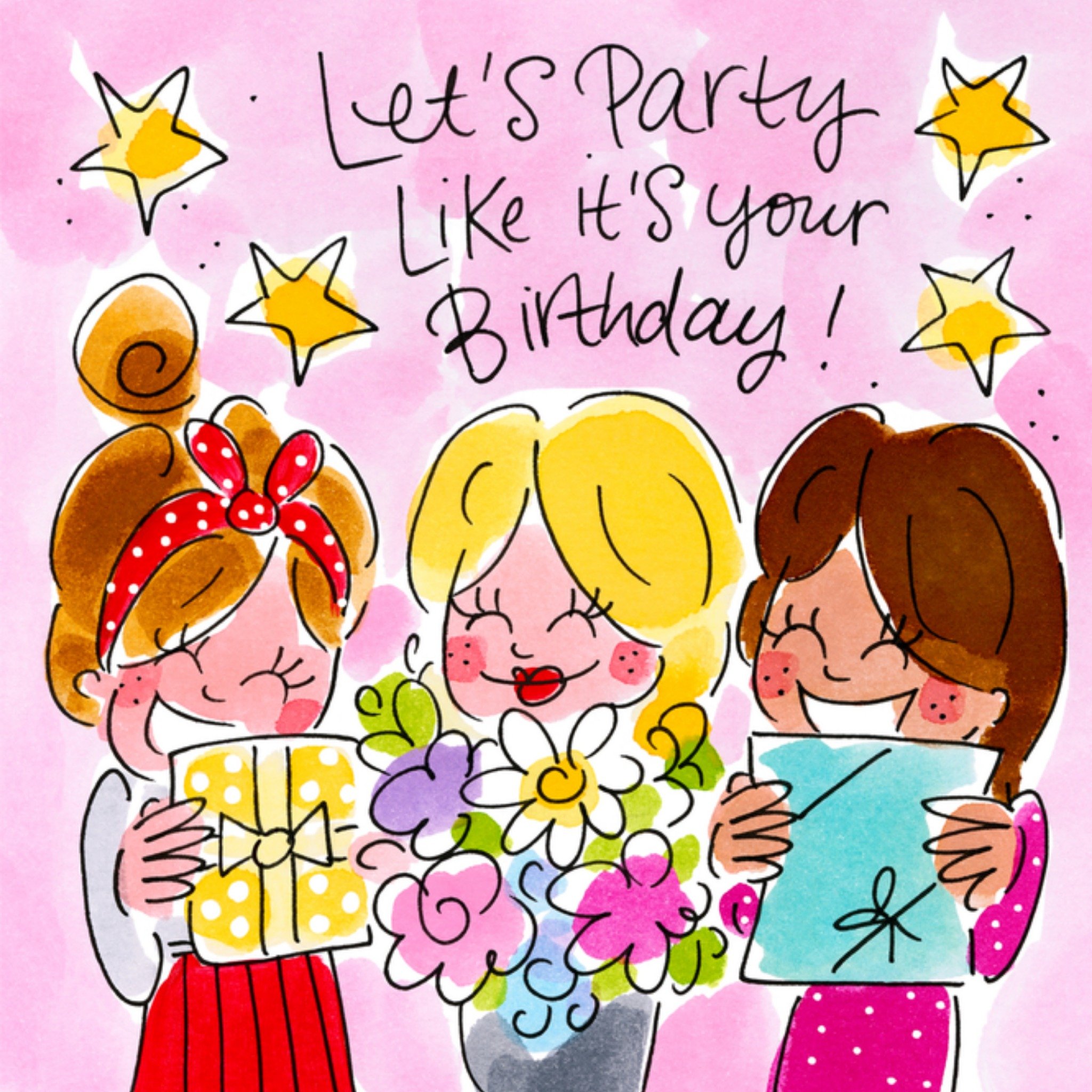 Verjaardag Vrolijk Vriendin Vierkante Kaart Blond Amsterdam