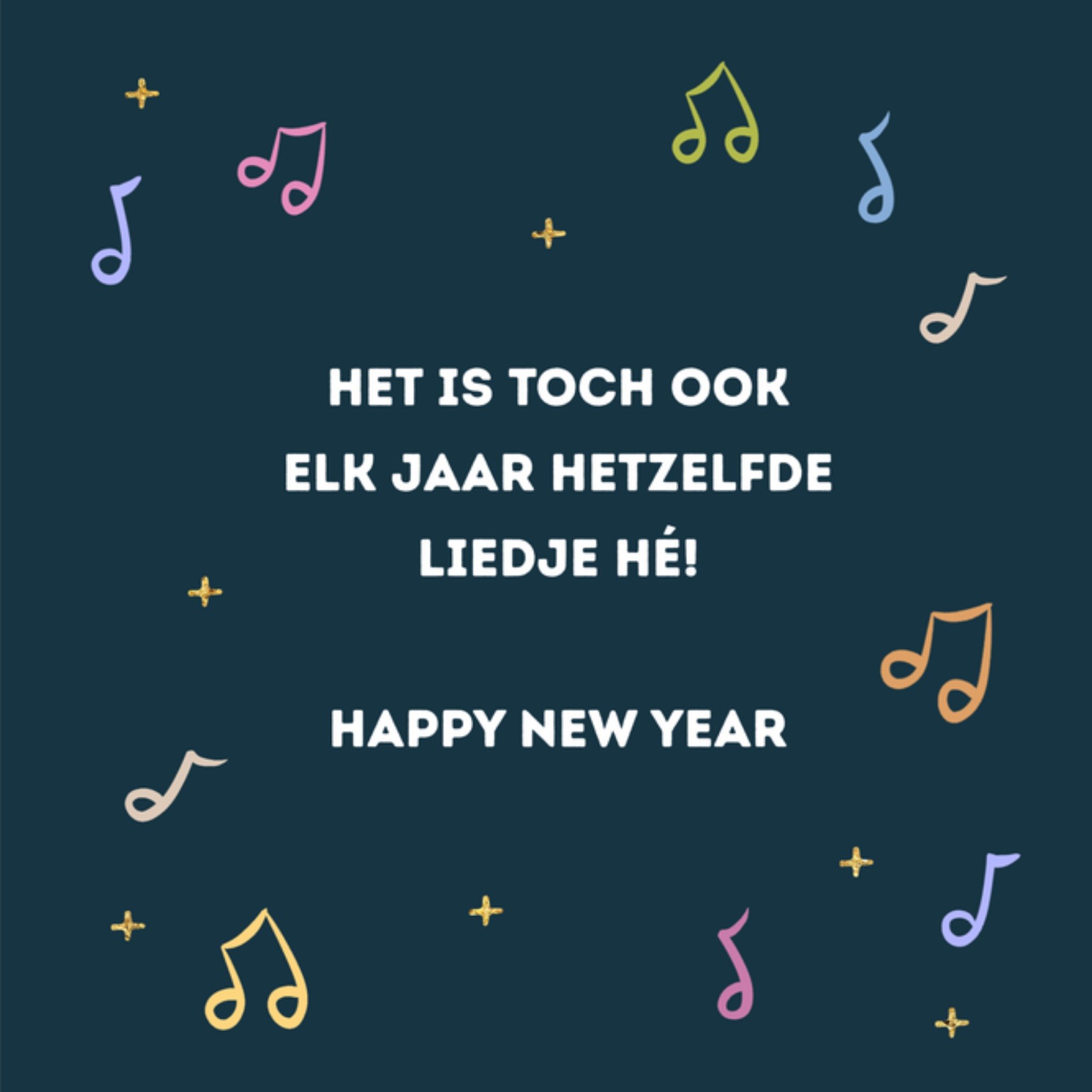 Greetz Nieuwjaarskaart hetzelfde liedje Vierkant