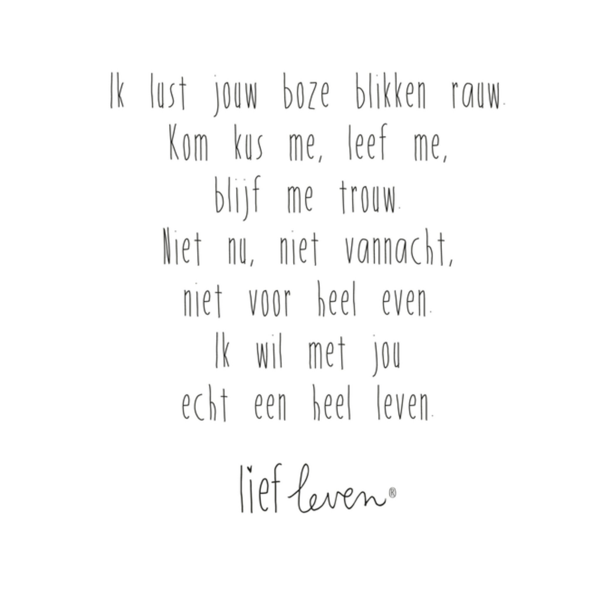 Liefde quote kaartje Vierkante Kaart Lief Leven