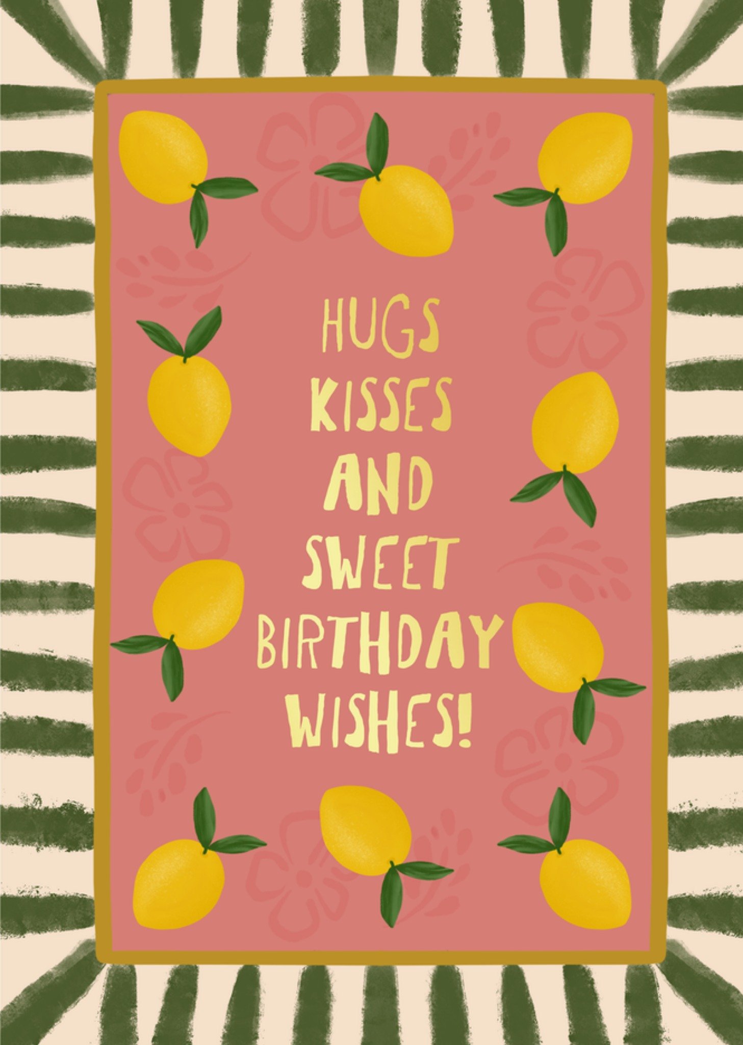 Verjaardagskaart Hugs kisses and sweet birthday wishes Kaart Tsjip