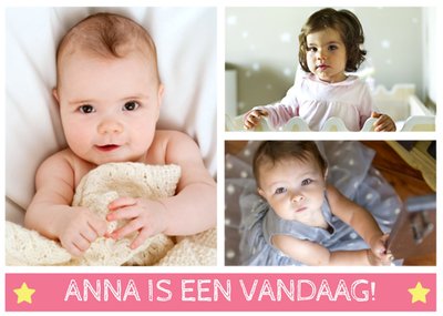 Collage Foto Upload 1e Verjaardag Kaart