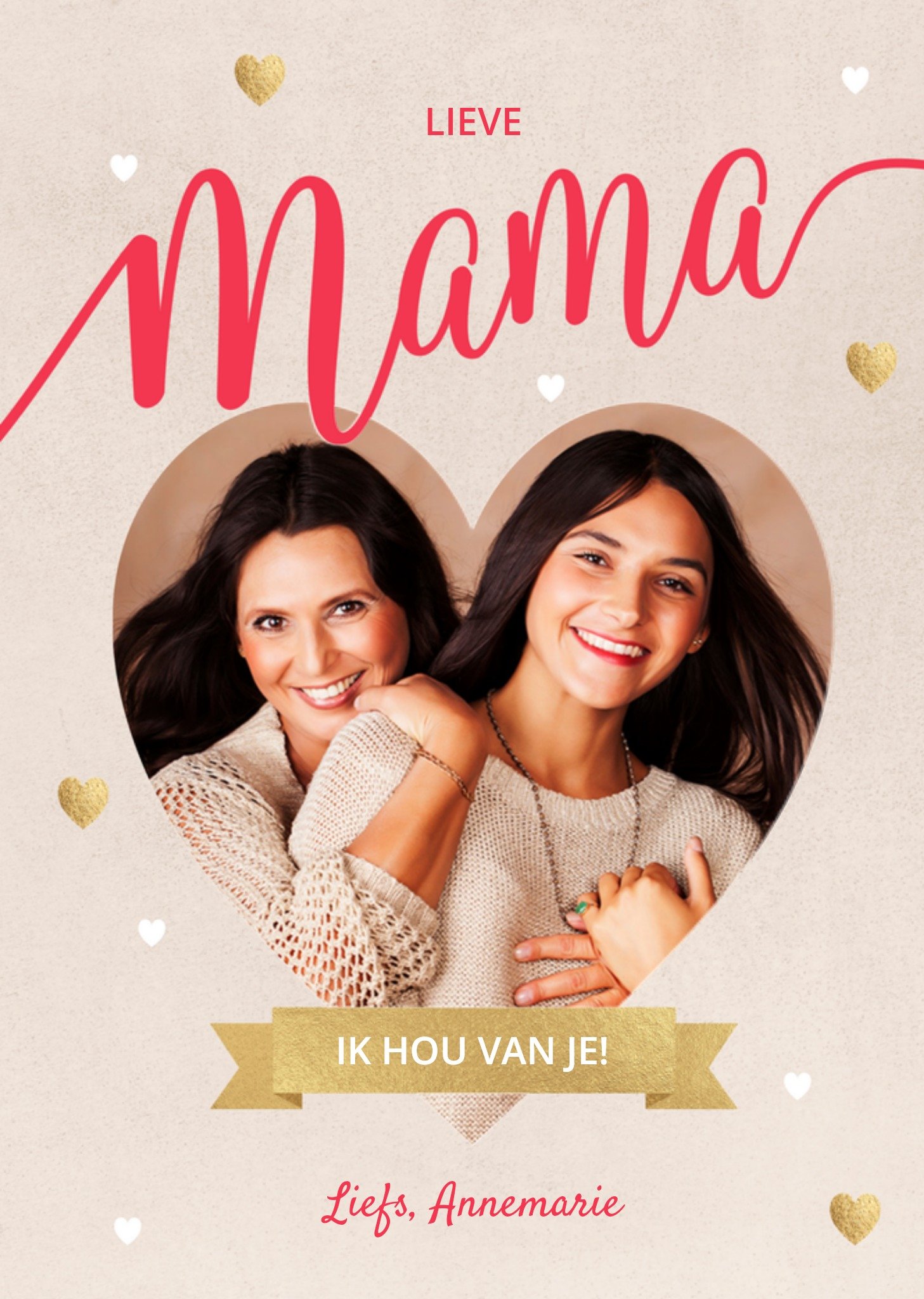 Valentijnskaart mama fotokaart naam Kaart Luckz