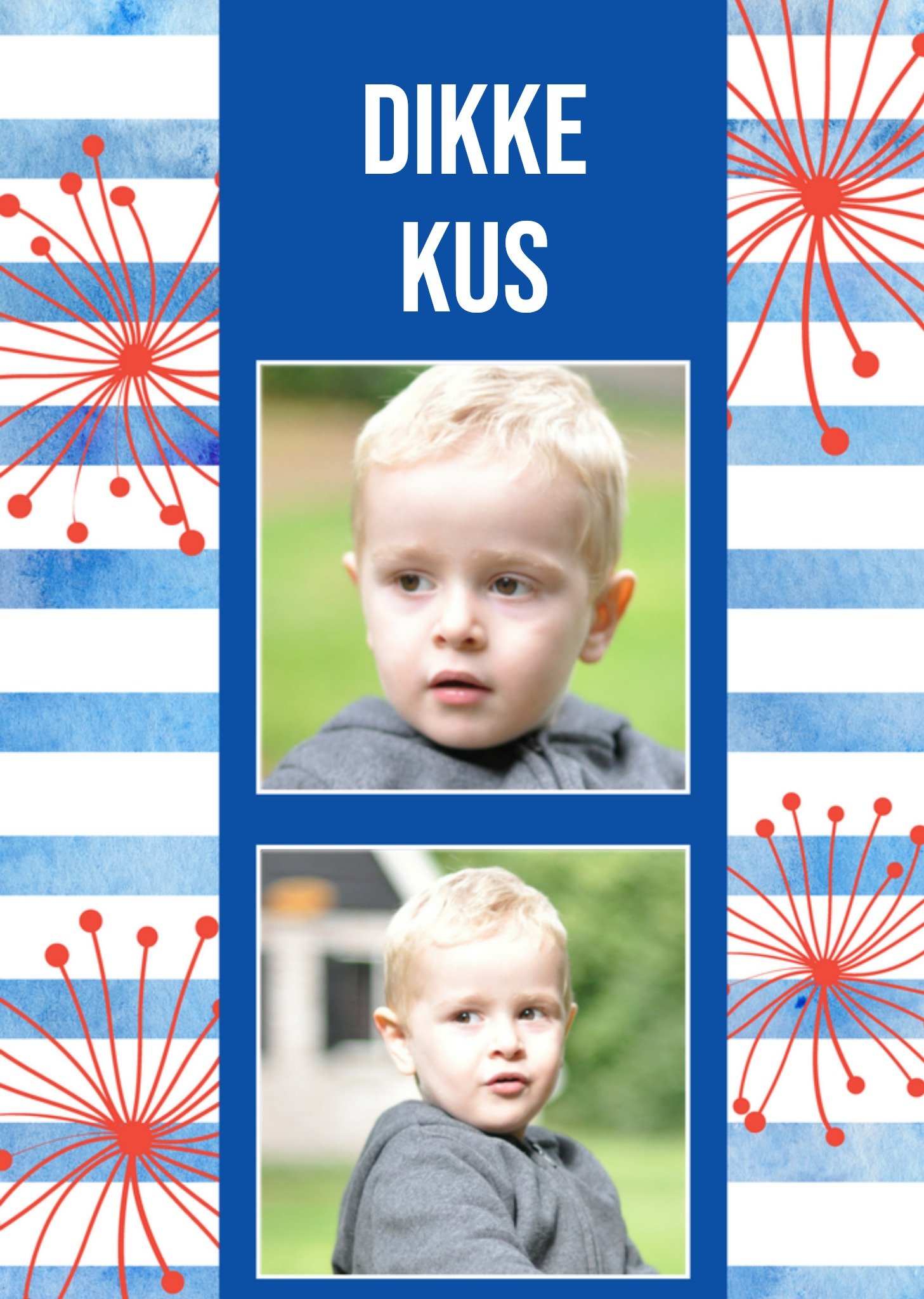 Fotokaart blauwe strepen Kaart Greetz