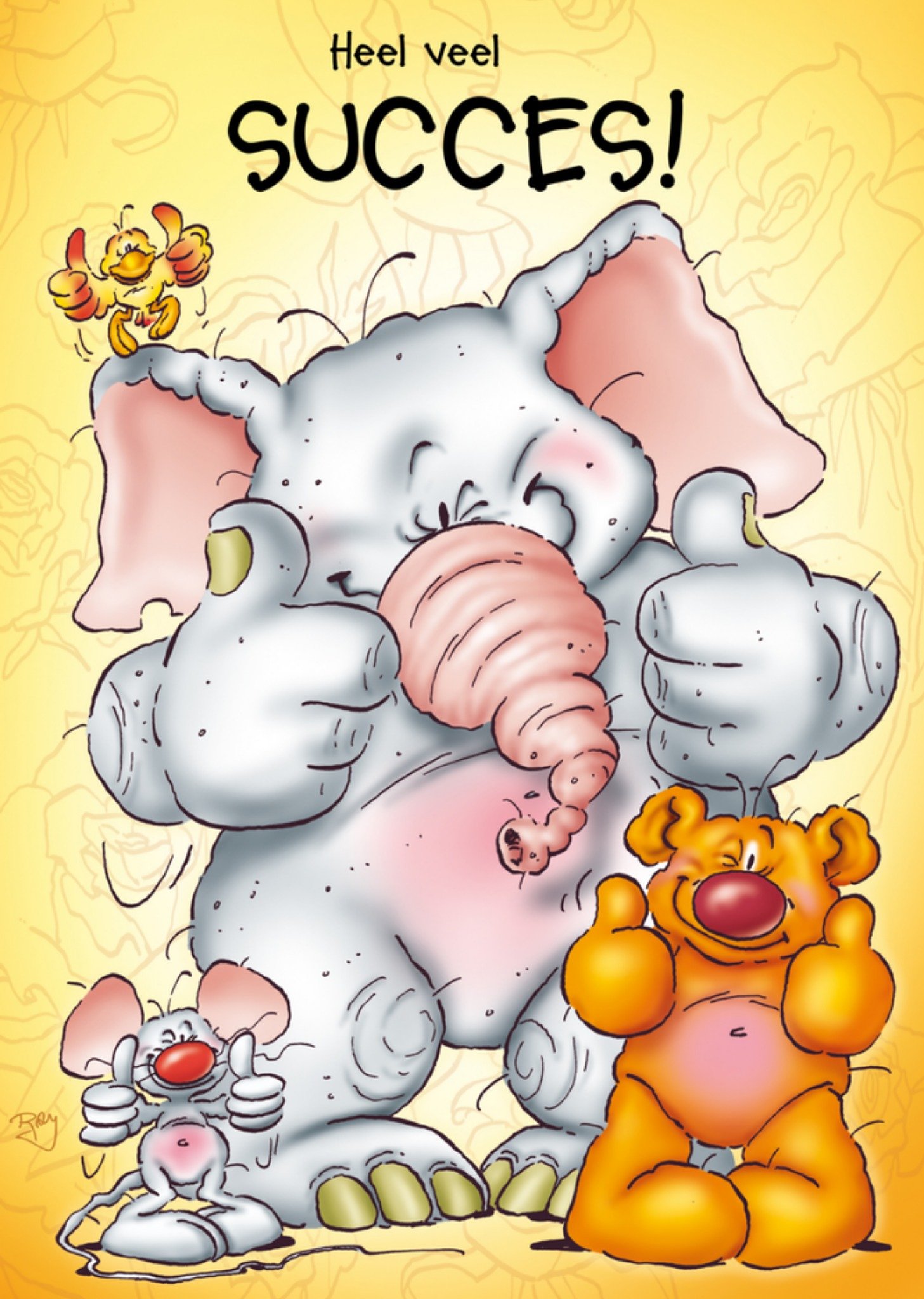 Succeskaart dieren Kaart Doodles