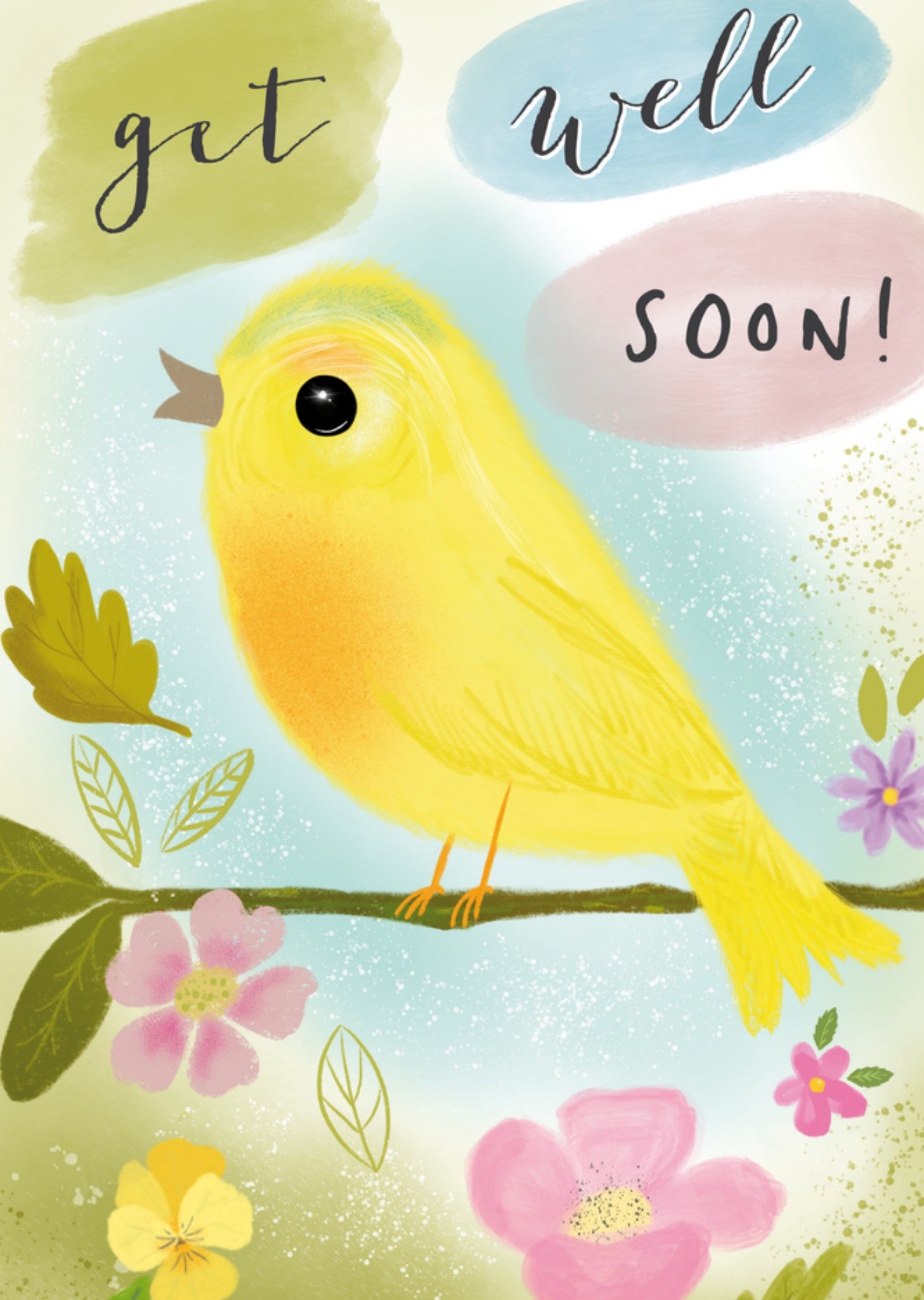 Beterschapskaart Illustratie vogel op tak Kaart Tsjip