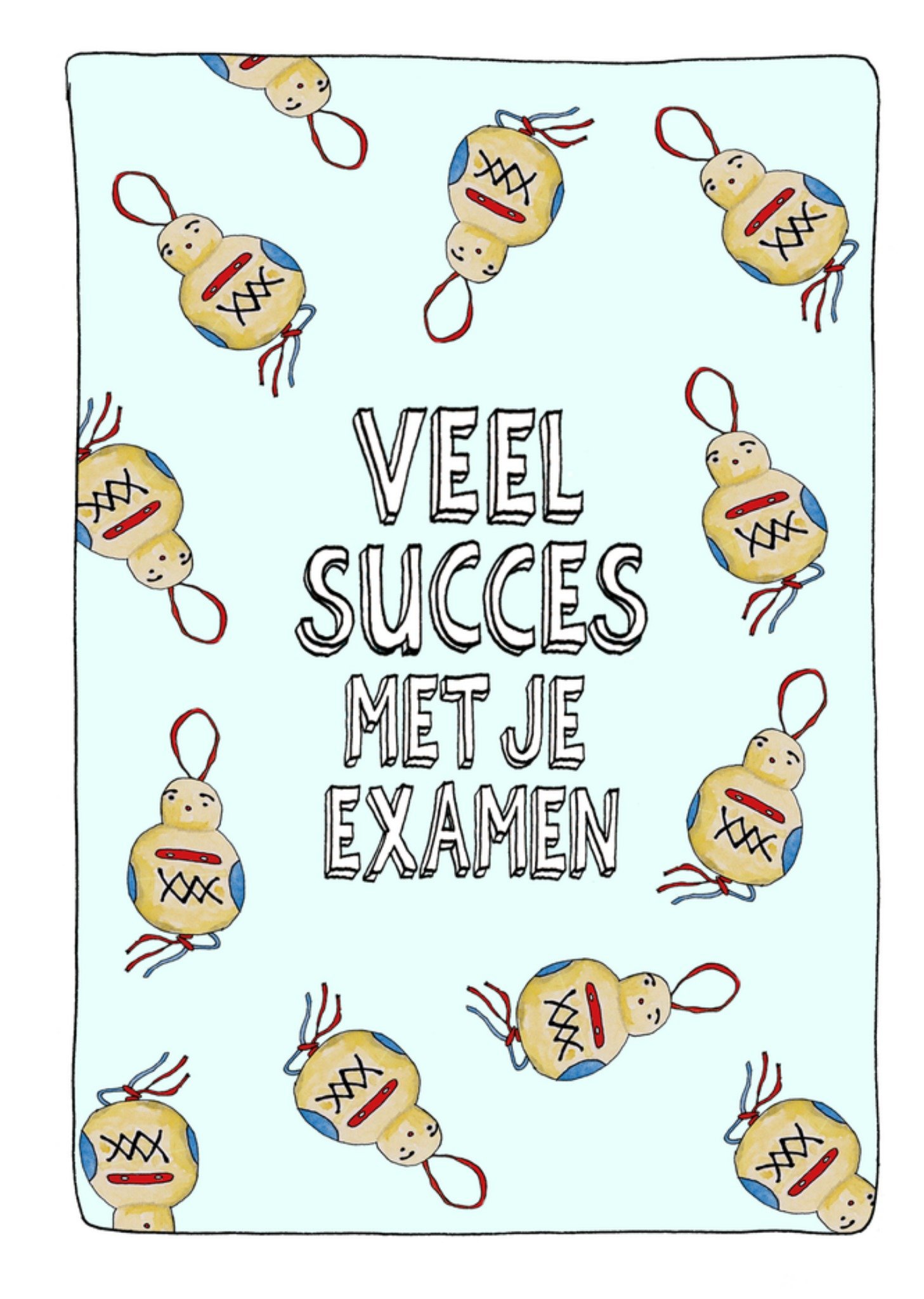 Geslaagdkaart Veel secces met je examen Kaart Sandysign