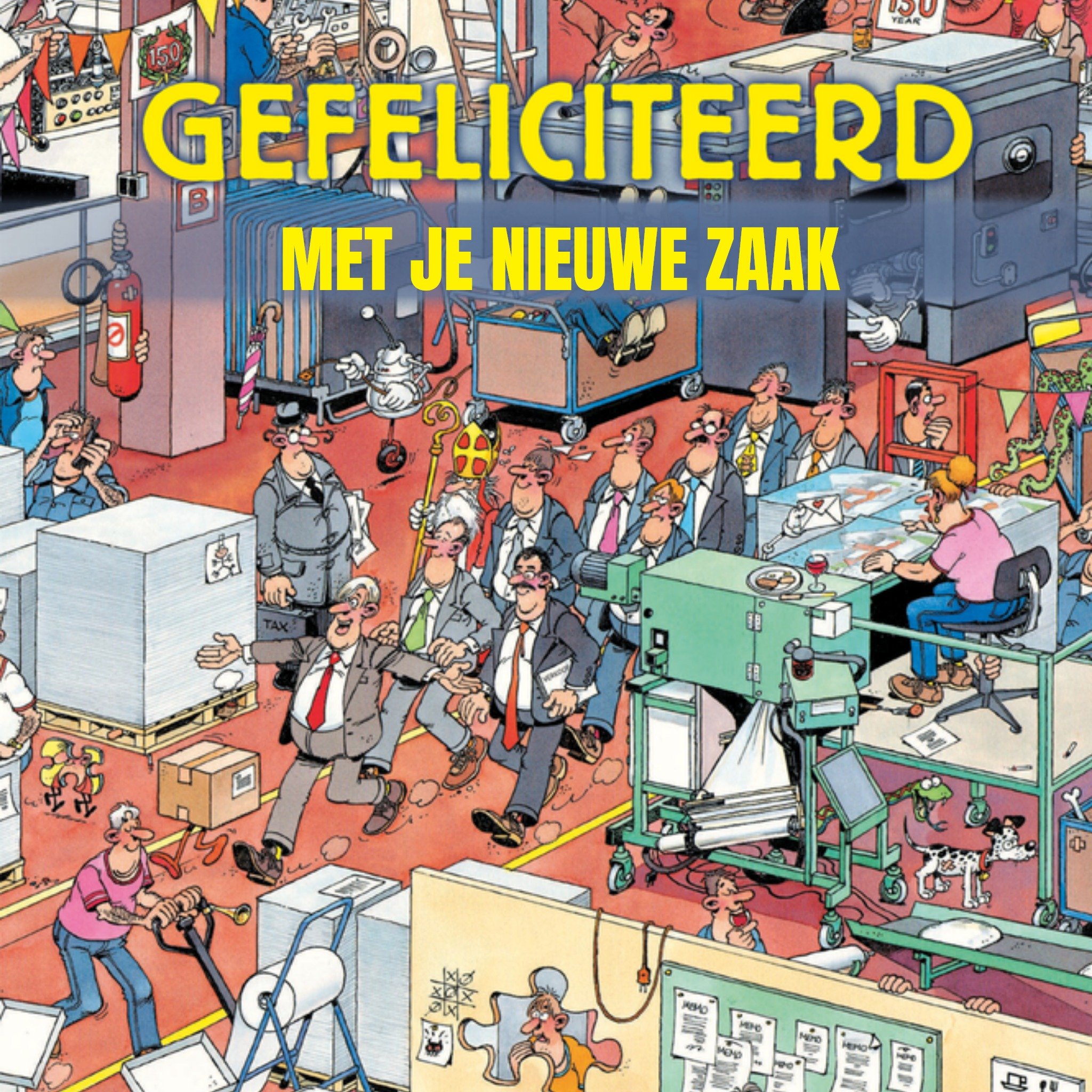 Opening nieuwe zaak kaart Broer Vierkante Kaart Jan van Haasteren