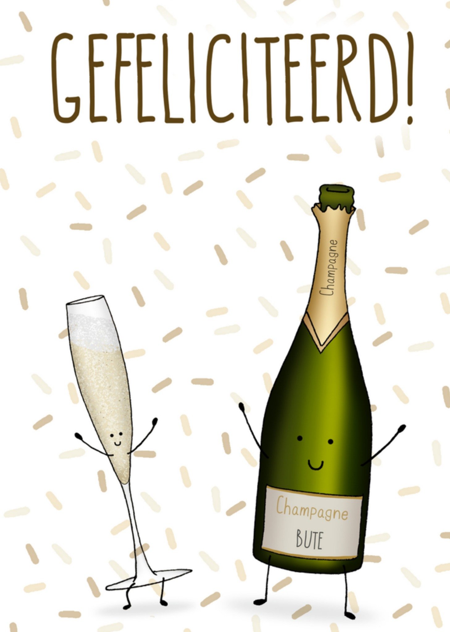 Felicitatiekaart champagne Kaart All the best cards