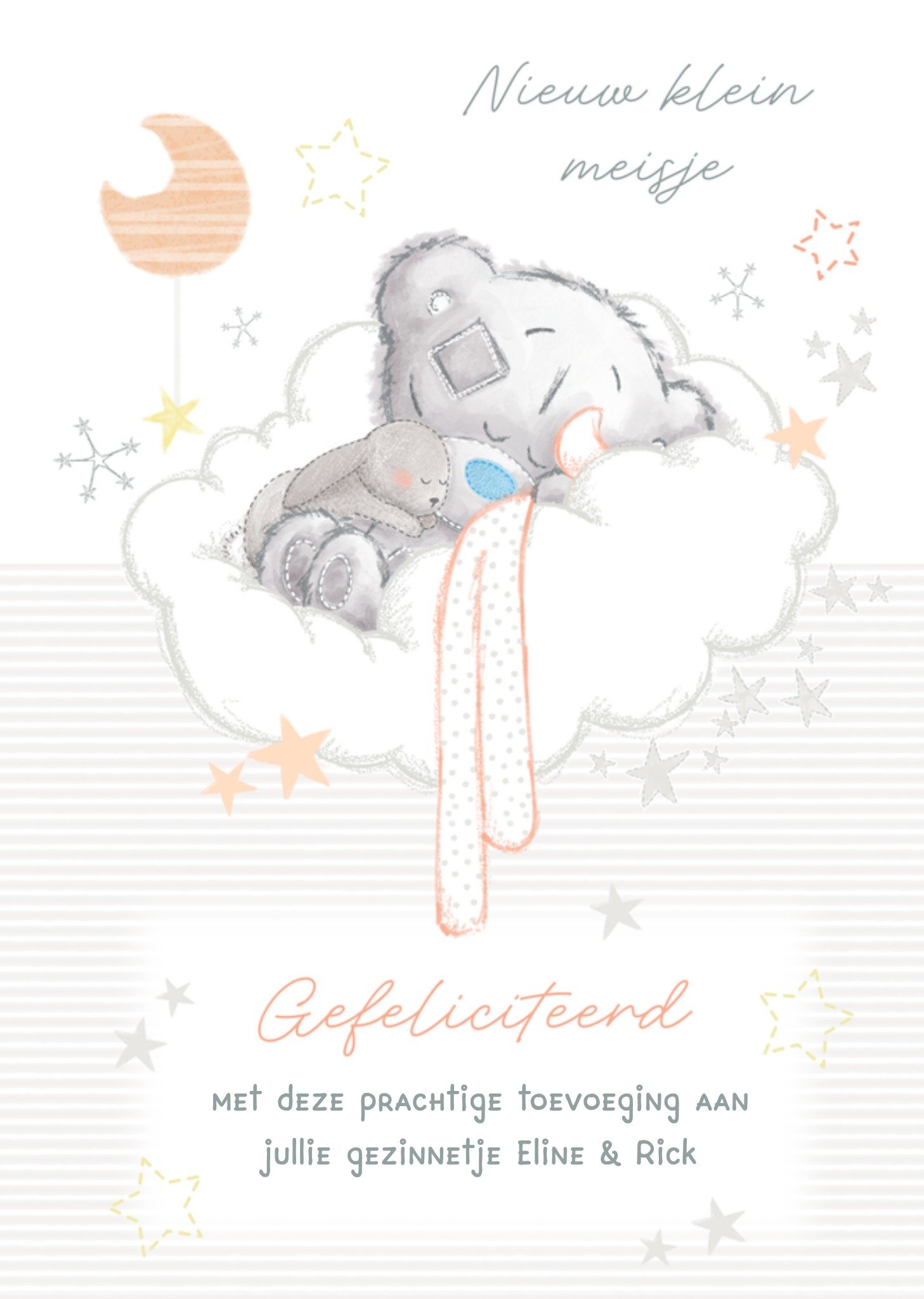 Geboortekaart Tiny Tatty Teddy Nieuw Klein Meisje Kaart Me to You