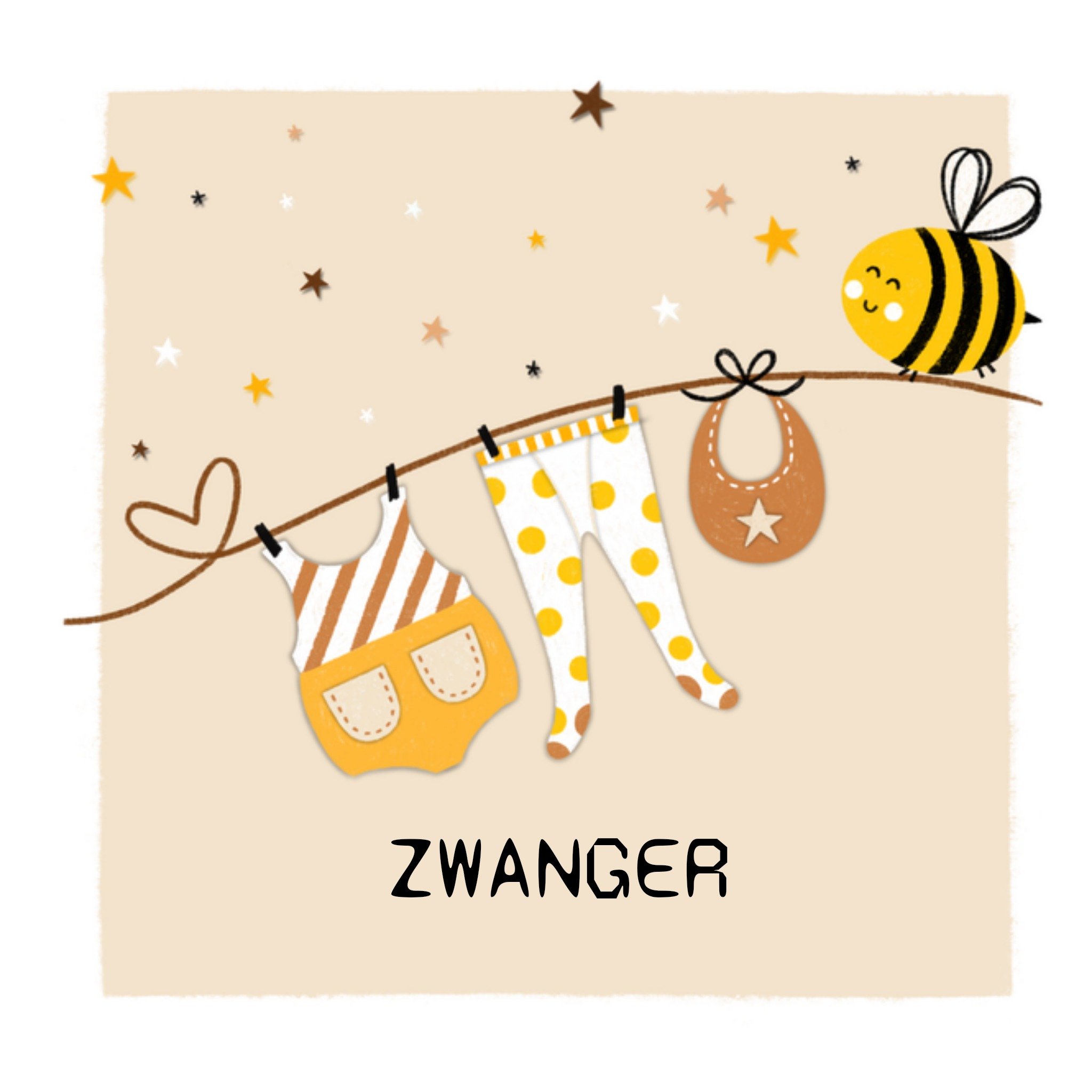 Zwangerschapskaart Werknemer Vierkante Kaart Marieke Witke