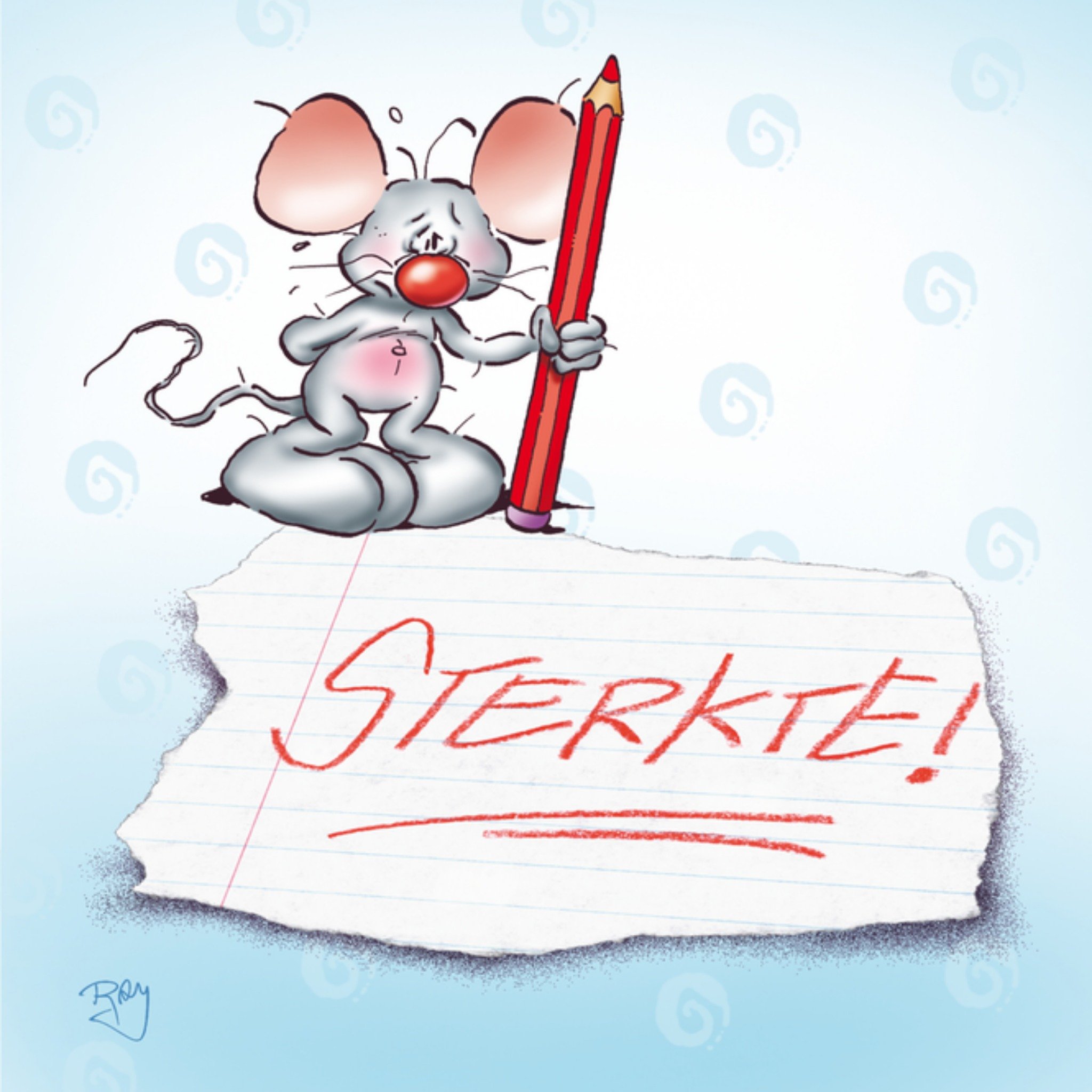 Sterkte kaart muis potlood Vierkante Kaart Doodles