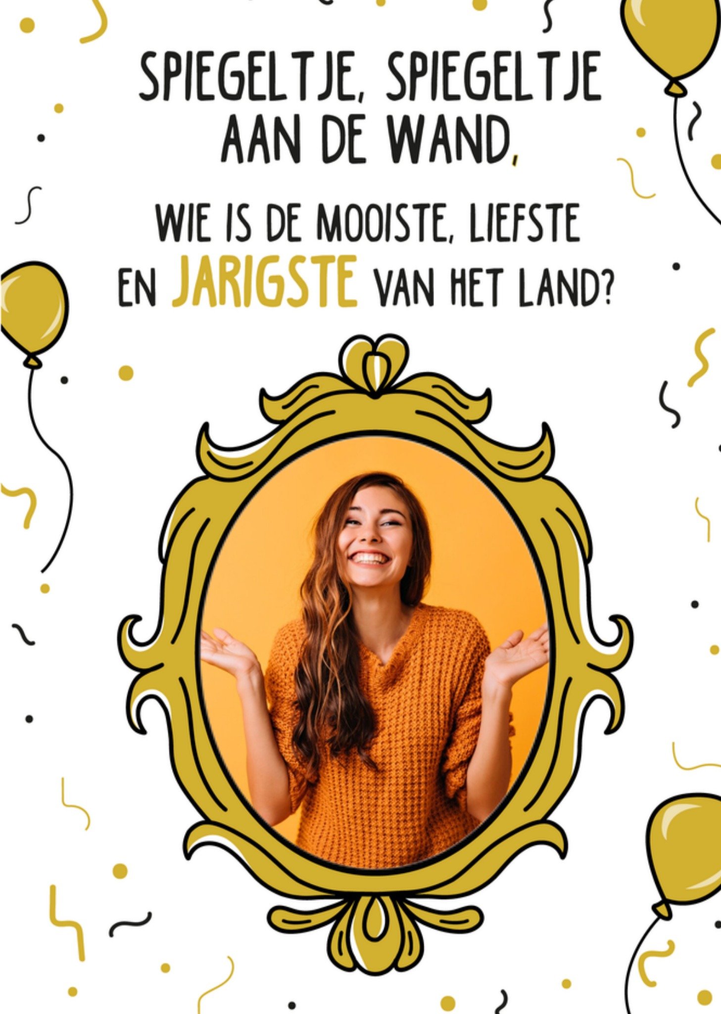 Verjaardagskaart Spiegeltje Met foto Kaart Liefs Jansje