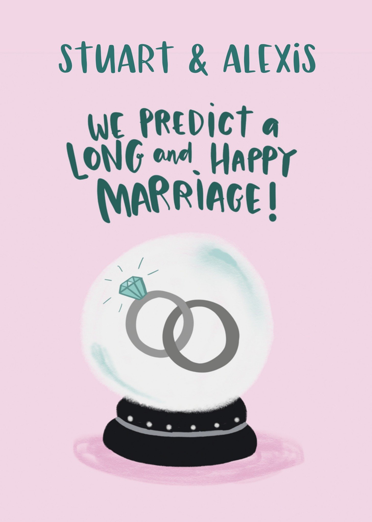 Huwelijkskaart met naam Kaart Lucy Maggie