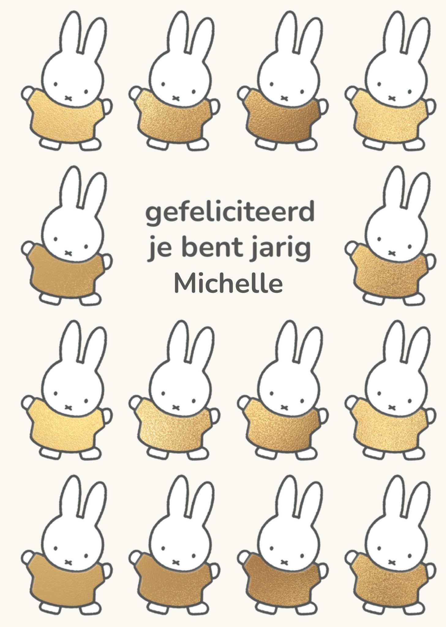 Miffy Verjaardagskaart Gefeliciteerd je bent jarig Aanpasbare tekst Kaart Nijntje