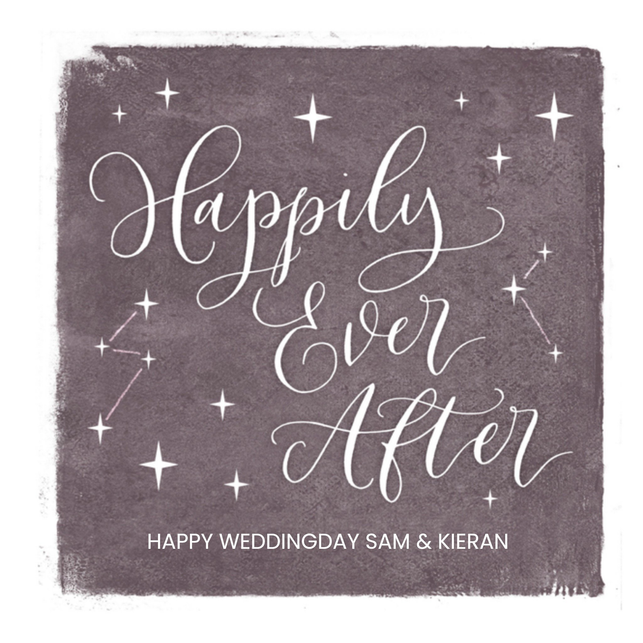 Letters by Julia Huwelijkskaart met naam Vierkante Kaart Letters By Julia