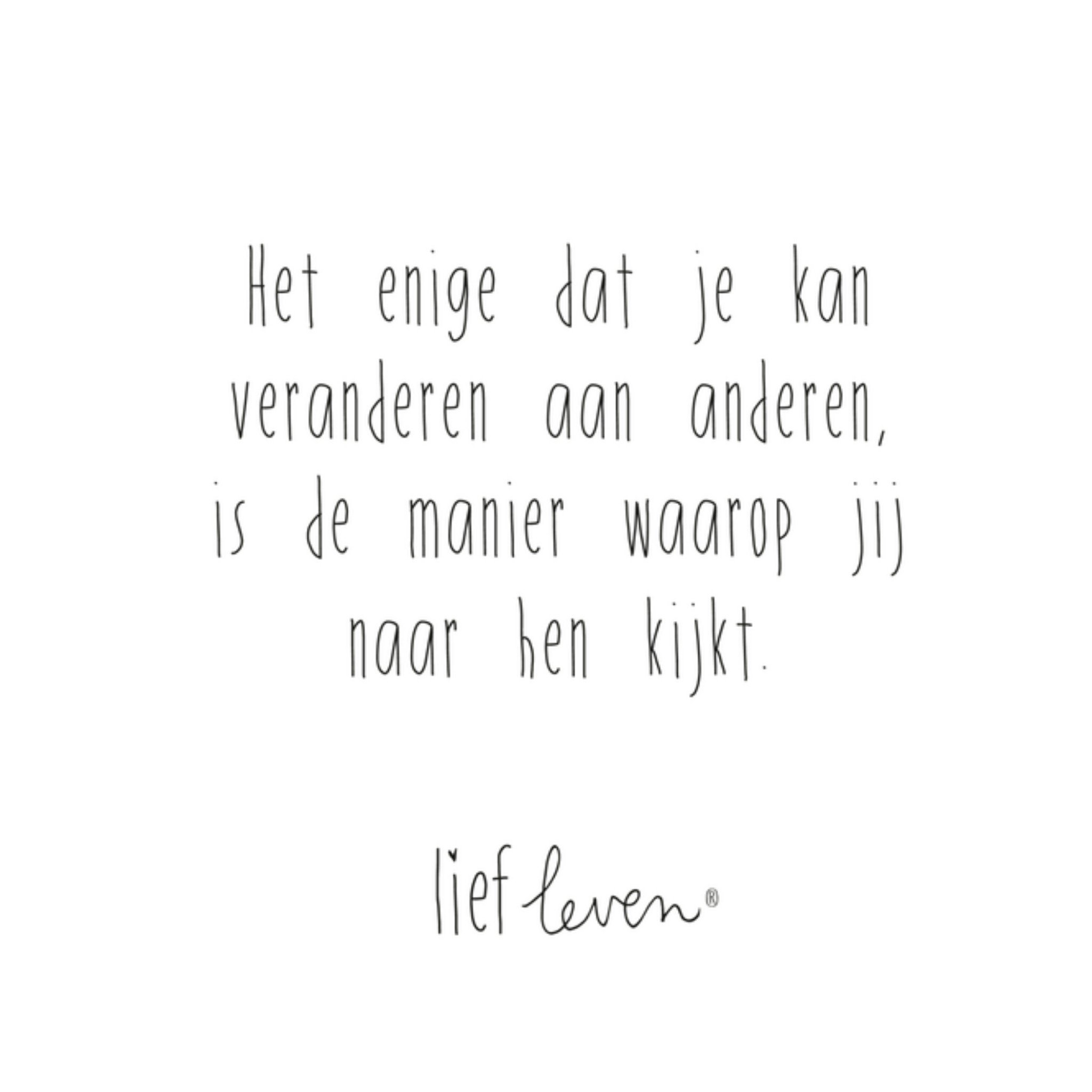 Quote kaartje van Vierkante Kaart Lief Leven