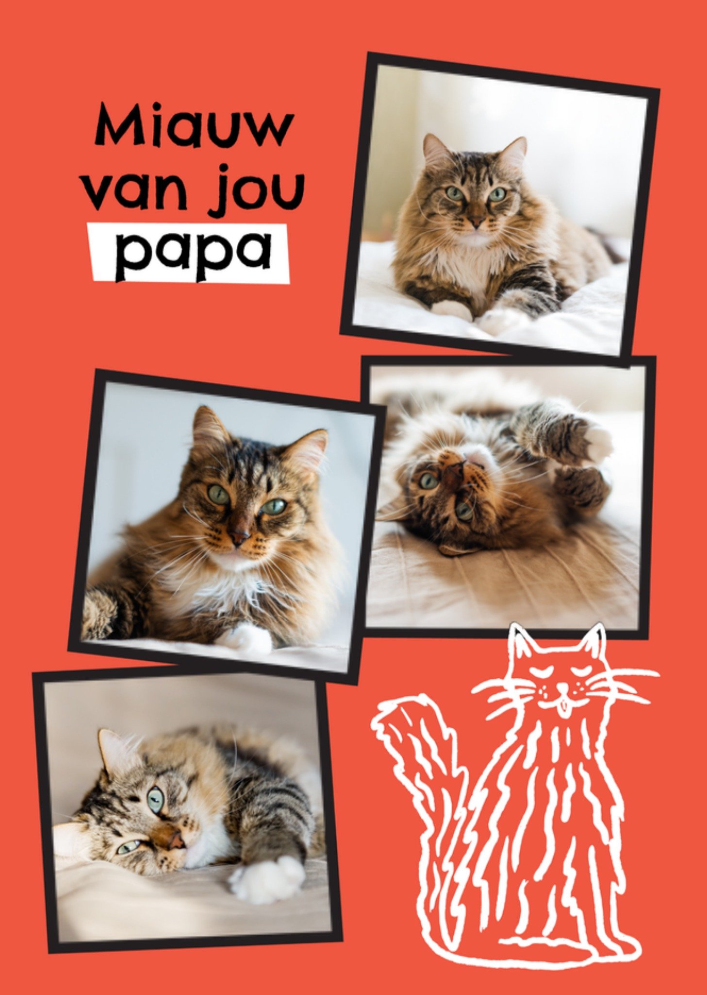 Greetz Vaderdagkaart Miauw van jou papa Standard Card