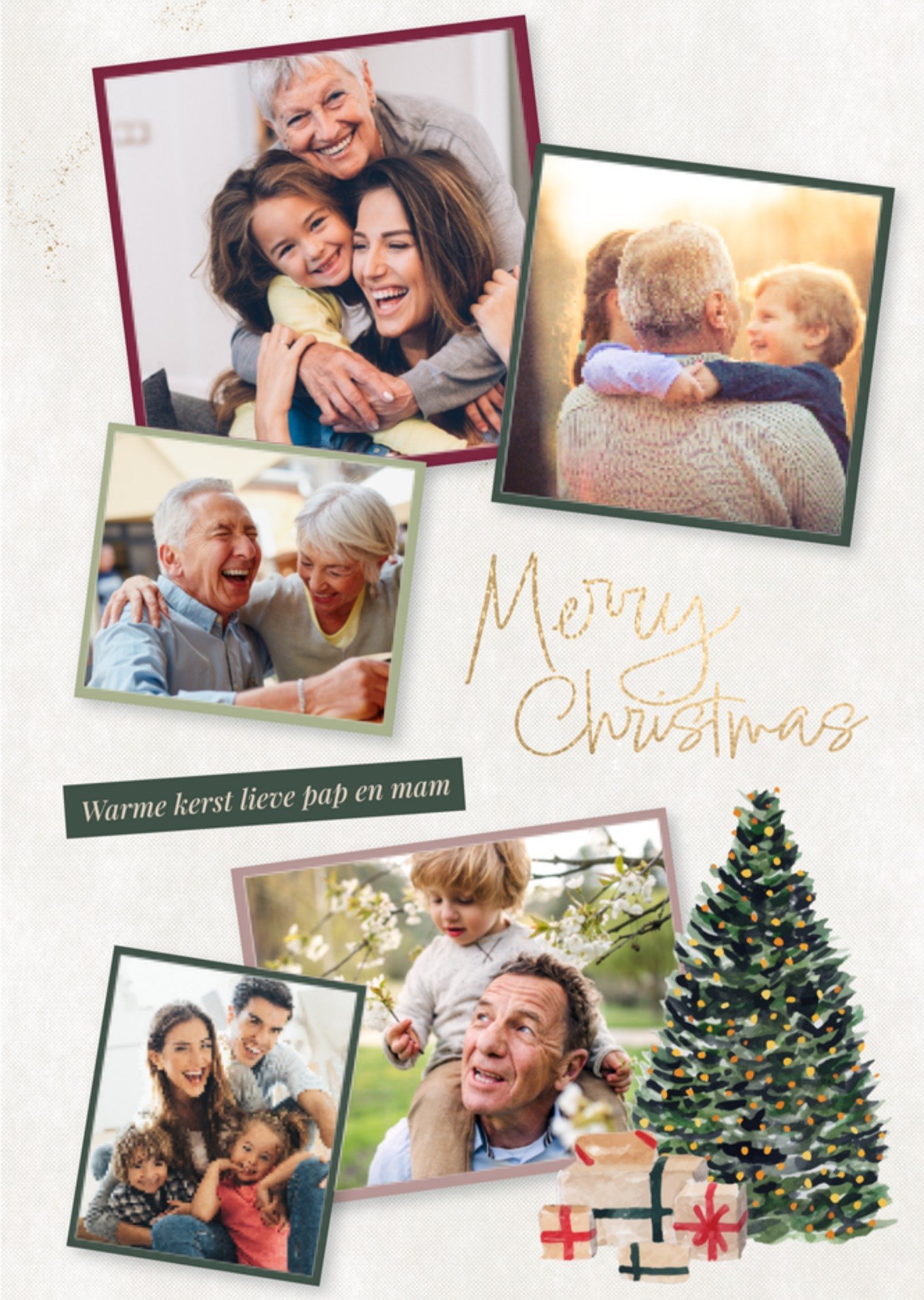 Greetz Kerstkaart Kerstboom Lieve Pap en Mam Standard Card