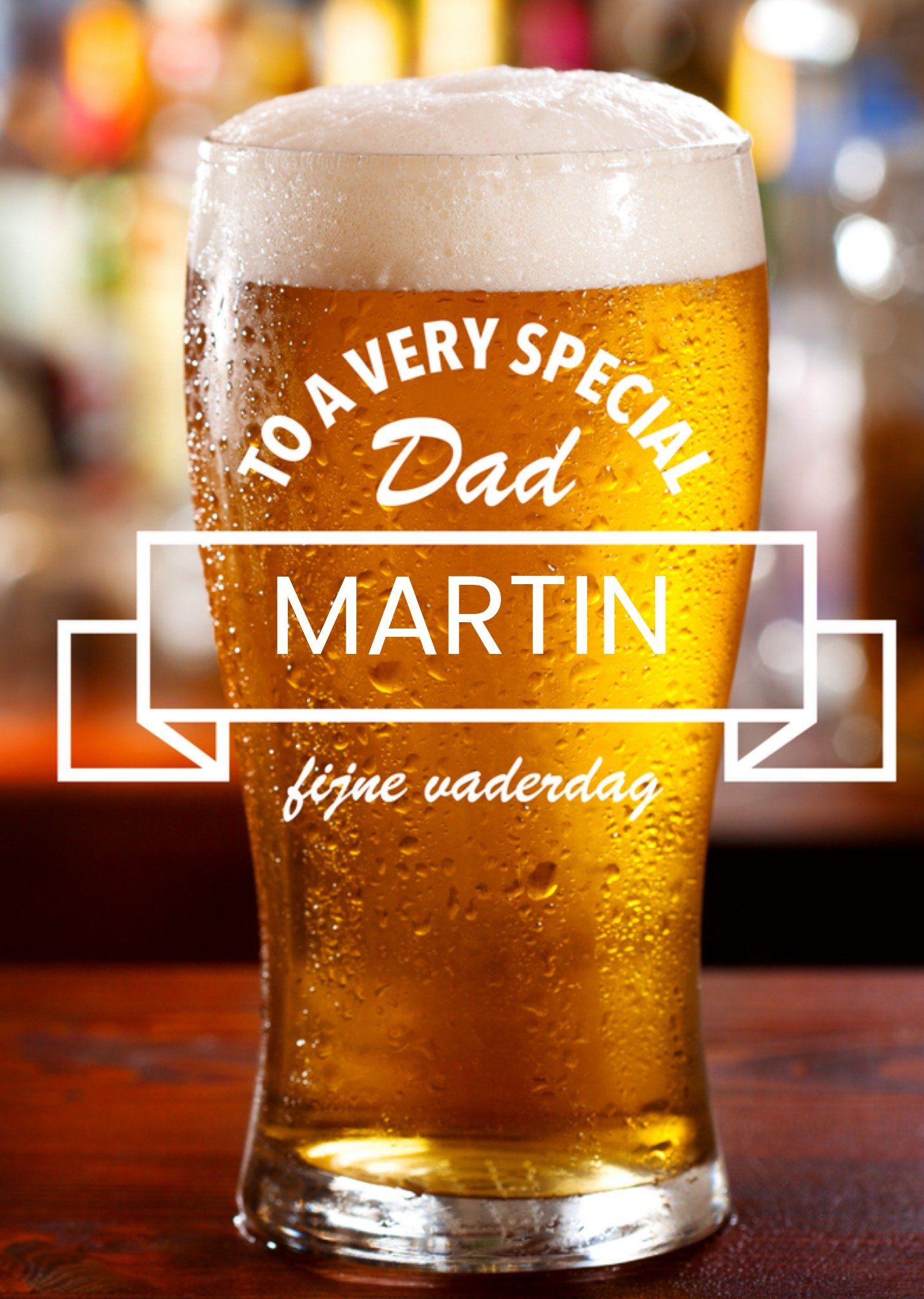 Vaderdagkaart bier met naam Kaart Greetz