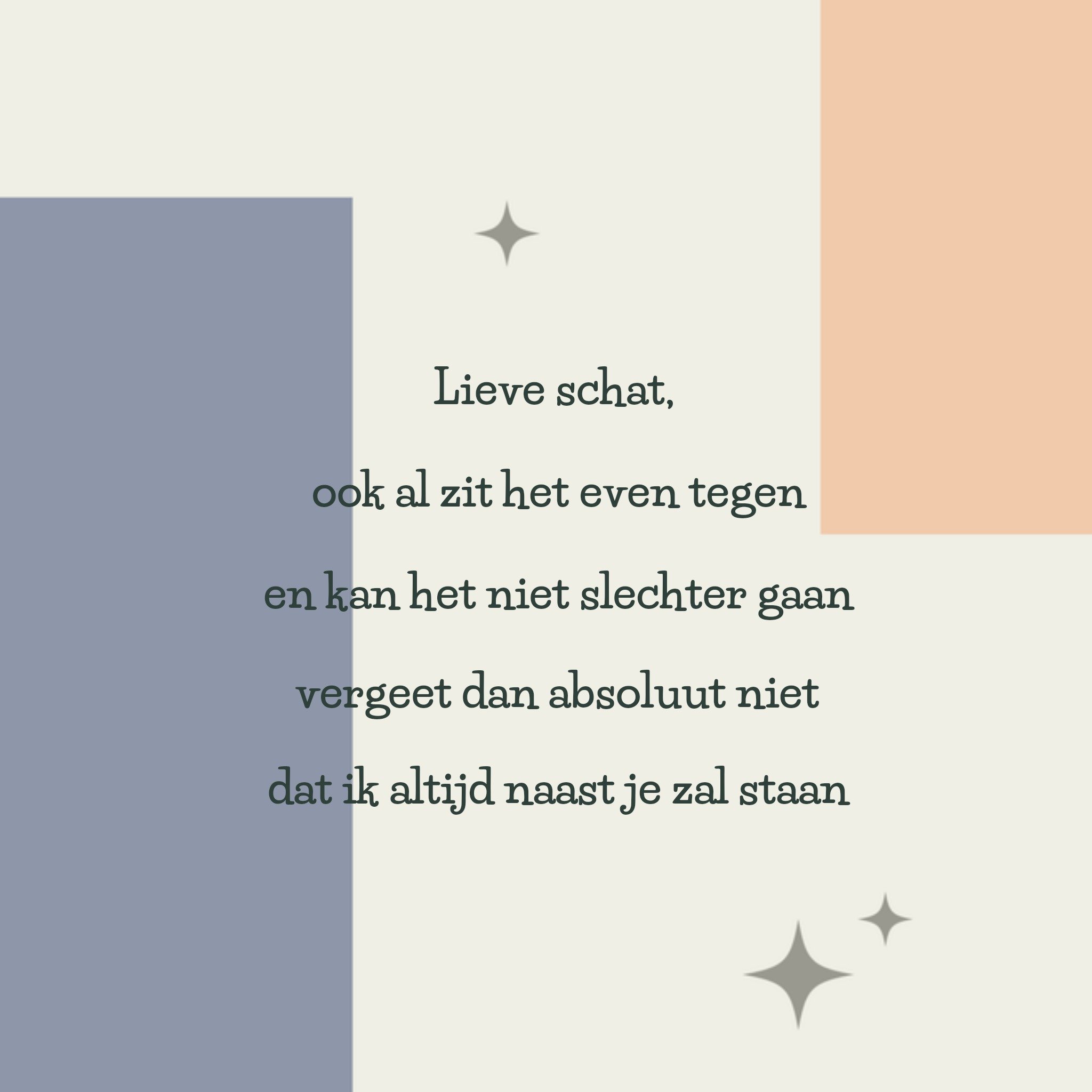 Greetz Denken aan Lieve schat Vierkant