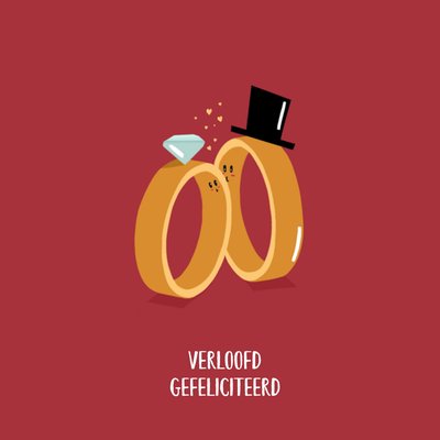 Geïllustreerde Ringen Verloving Kaart