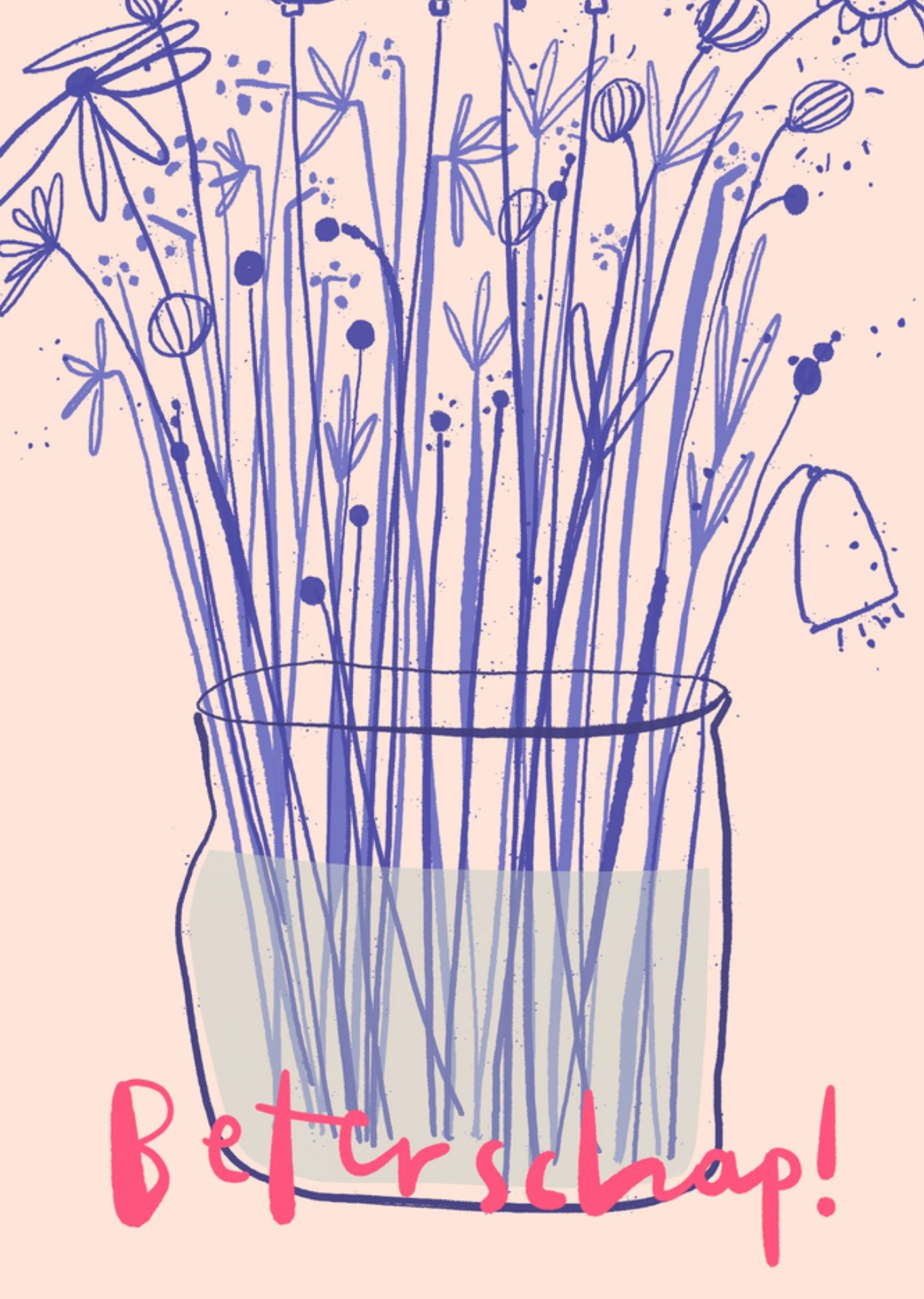 Beterschapskaart Beterschap Wildflower Vase Kaart Gozde