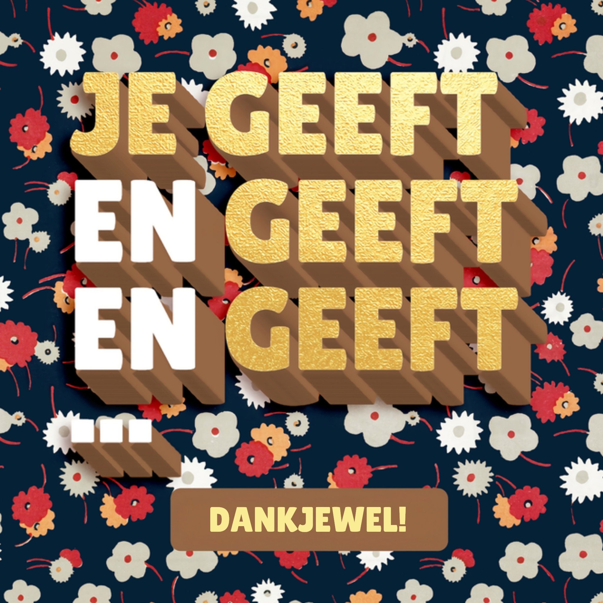 Bedankt kaart Want je geeft en geeft Vierkante Kaart Love Repeat