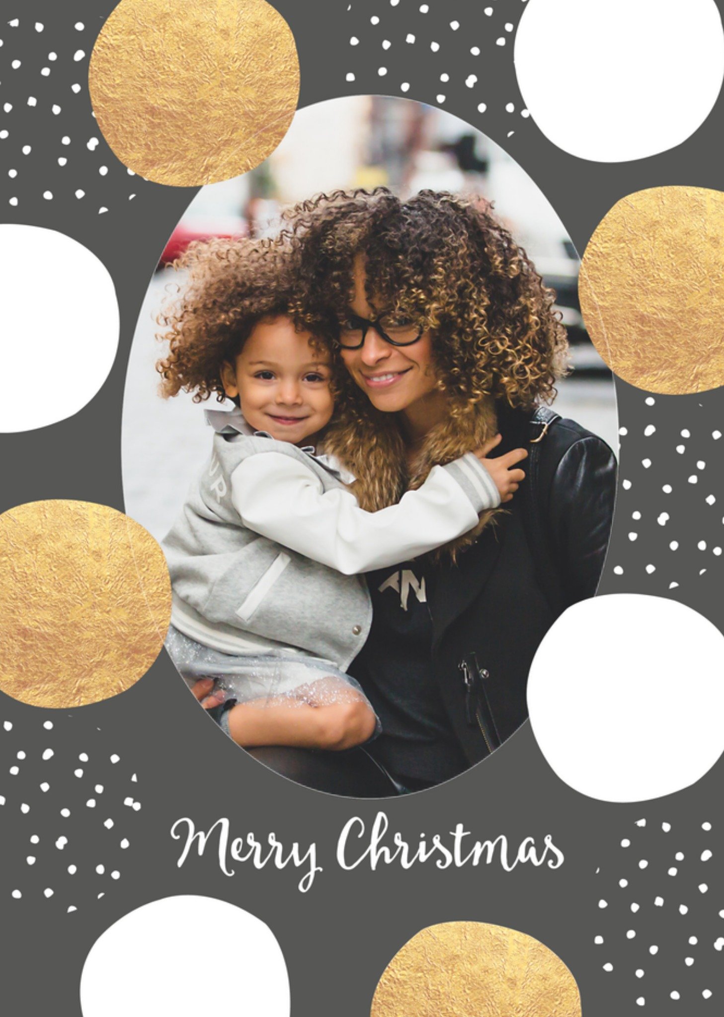 Kerstkaart fotokaart stippen Tsjip