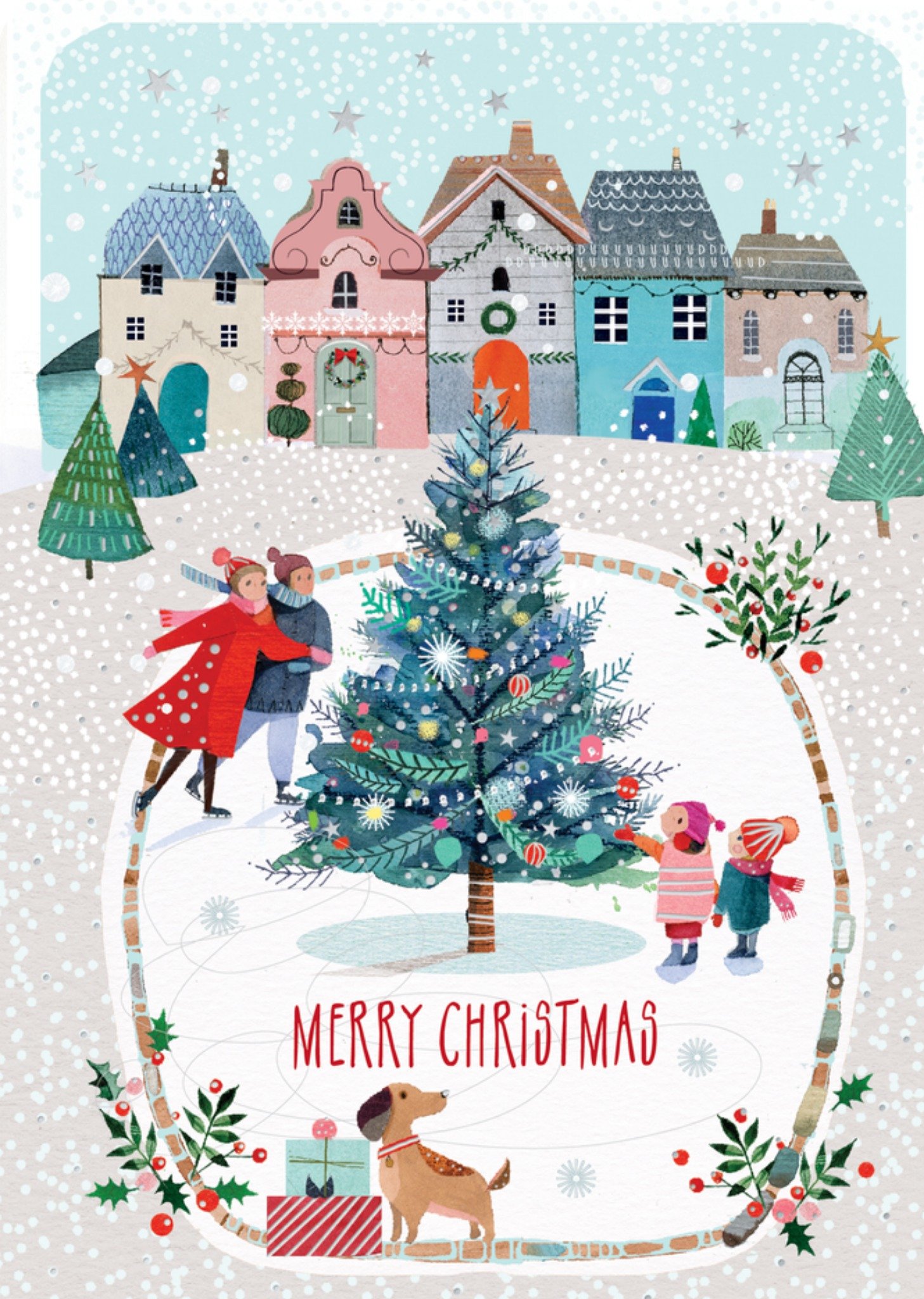 Kerstkaart Merry christmas Grote Kaart TMS