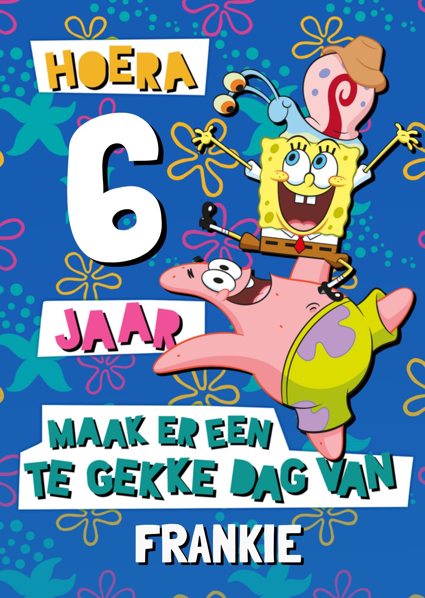 SpongeBob Squarepants Verjaardagskaart Met leeftijd Kaart Spongebob
