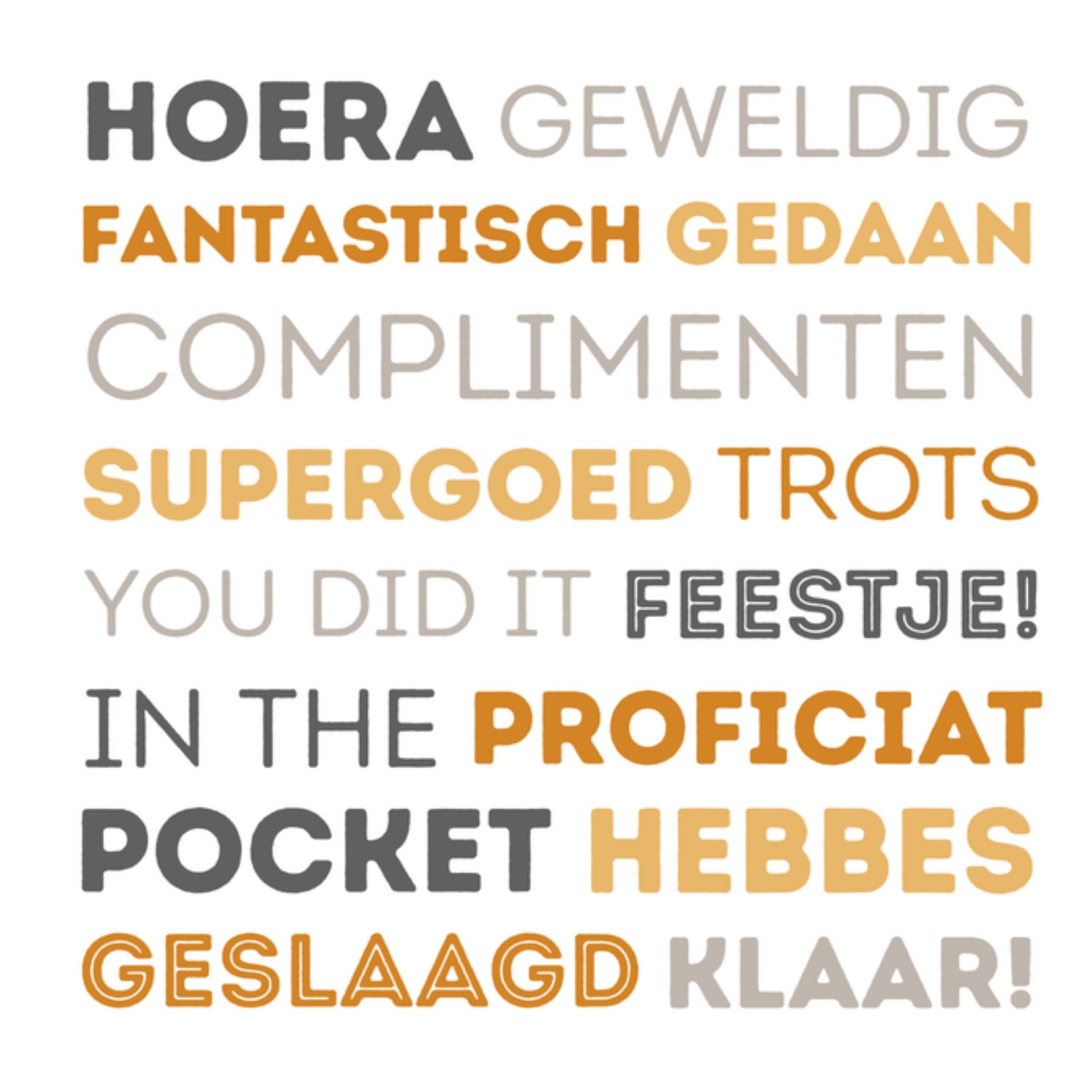 Greetz Geslaagd kaart hoera! tekst Vierkant