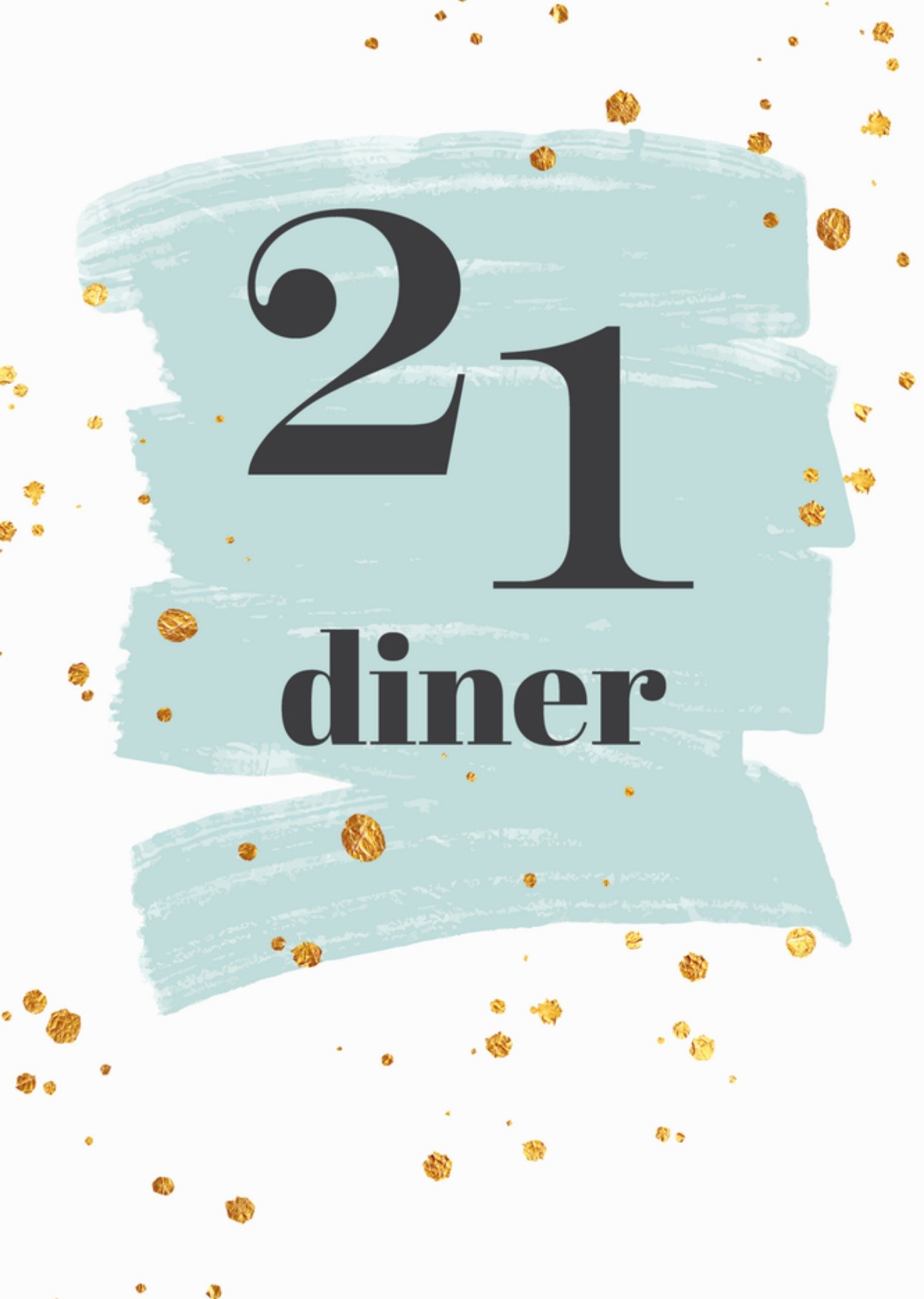 Uitnodiging 21 diner Verjaardag Kaart Tsjip