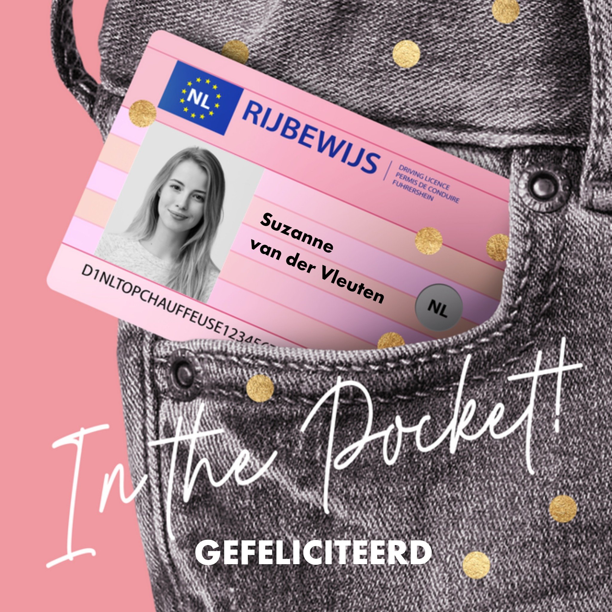 Luckz - Geslaagd kaart - Rijbewijs - In the pocket