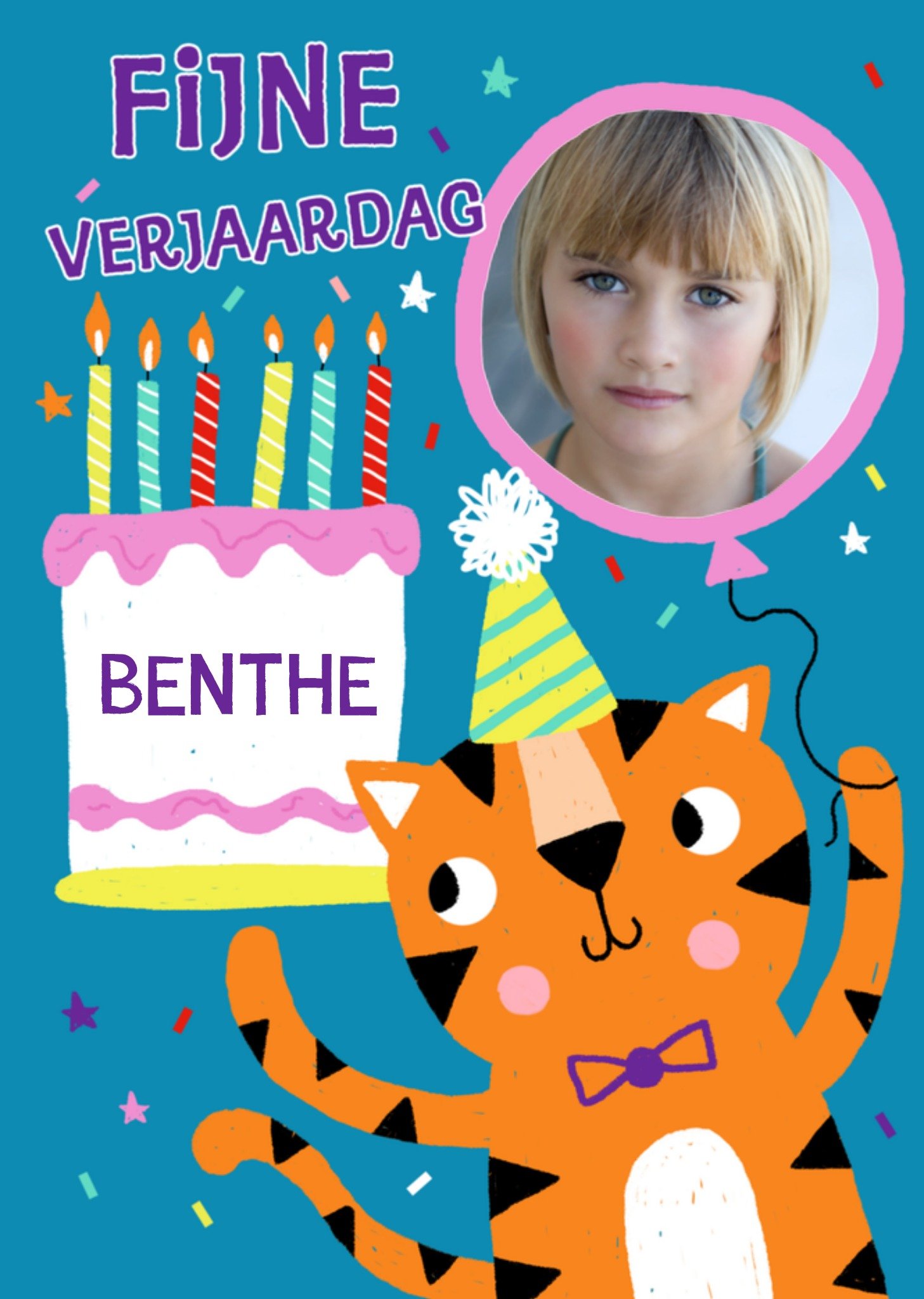 Greetz Verjaardag Tijger Meisje Standard Card