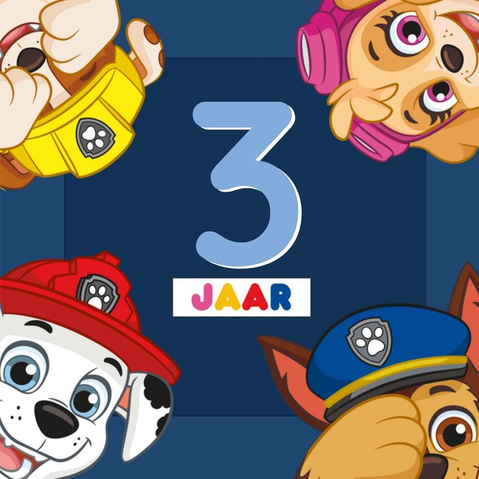 Paw Patrol | Verjaardagskaart | Aanpasbare leeftijd