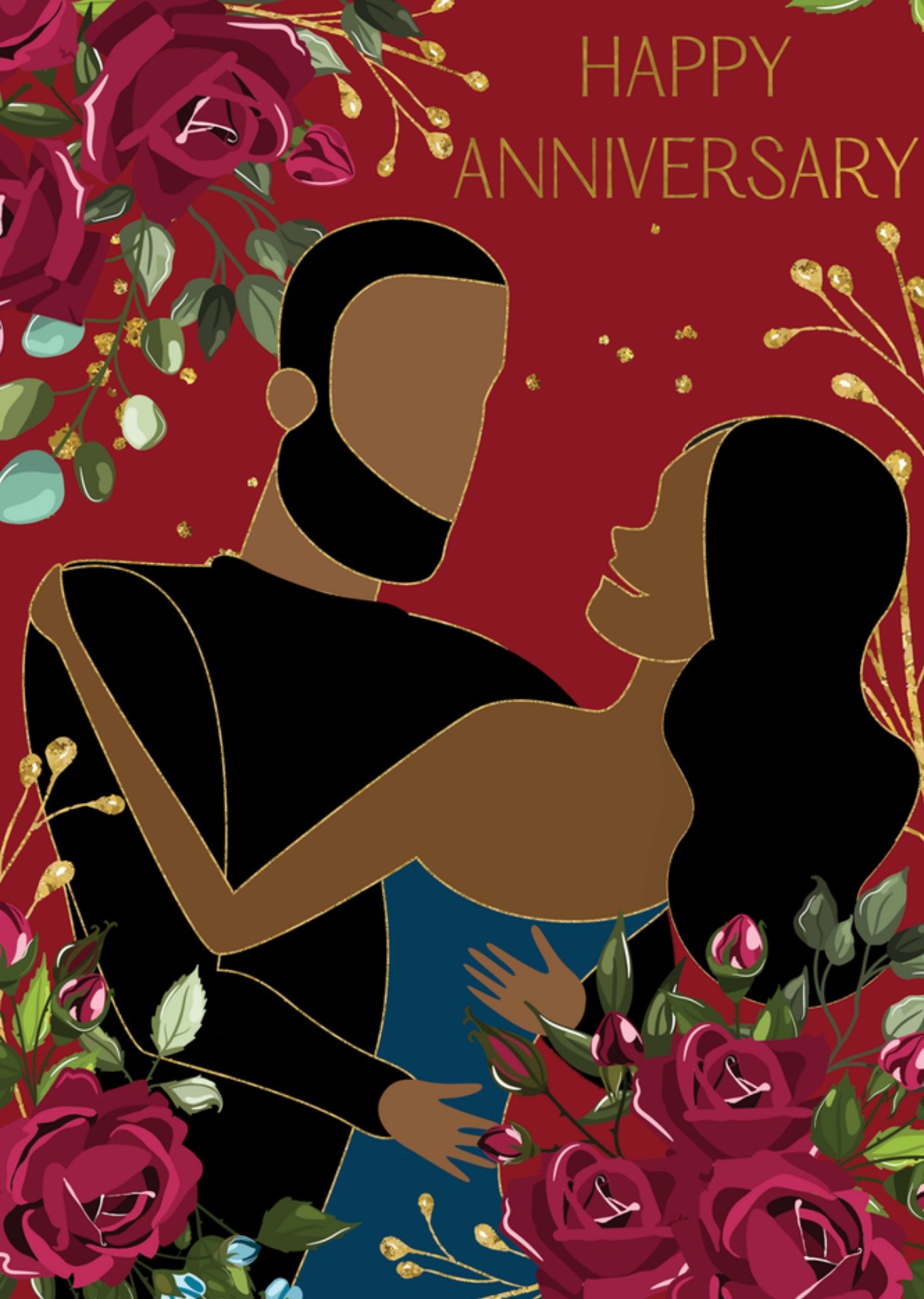 Anoela Cards Huwelijksjubileum illustratie Kaart Anoela cards