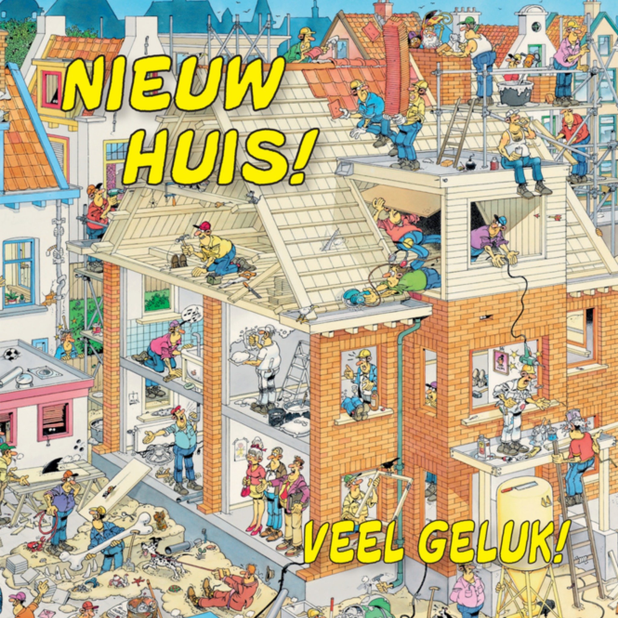 Jan van Haasteren | Nieuwe woning kaart | Tekening | Huis | Square Card