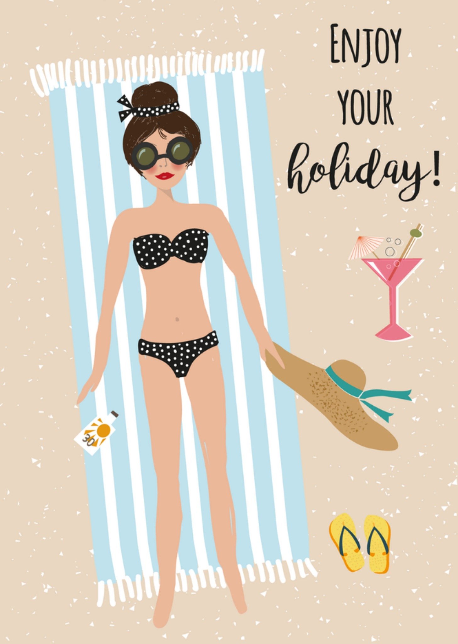 Vakantiekaart strand illustratie Kaart Tsjip