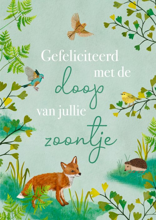 Petit Konijn | Doop kaart | dieren | bos