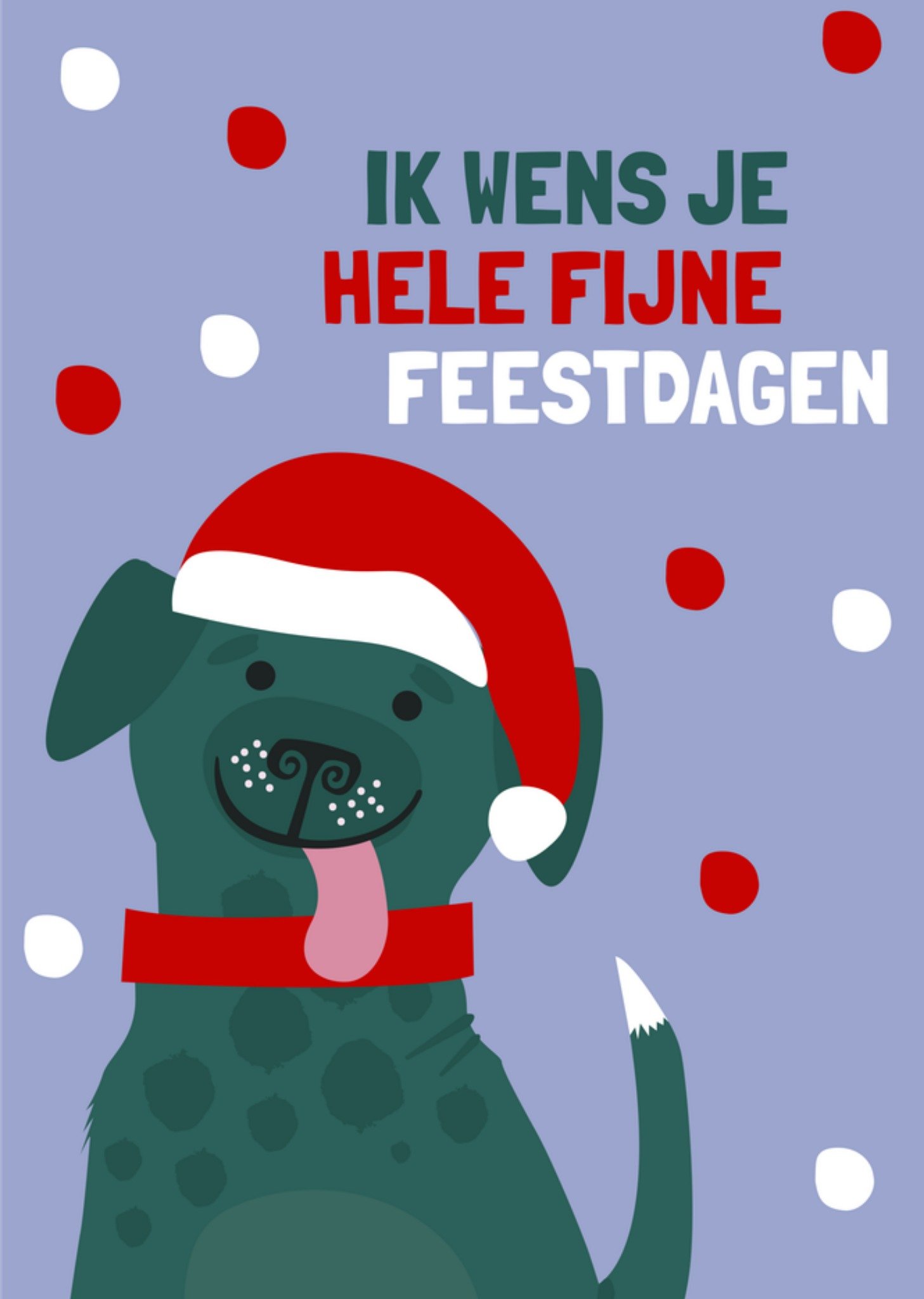 Kerstkaart Kerst hondje Greetz