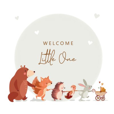Aniet Illustration | Geboortekaart | Welcome Little One | Illustrated Animals