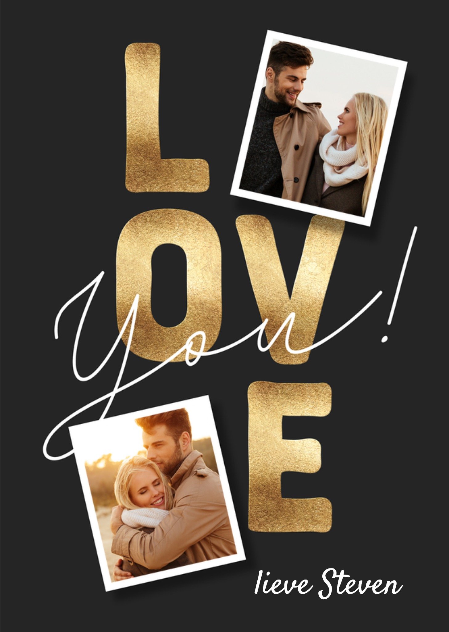 Stoere Valentijnskaart voor een man Aanpasbare foto enn tekst Kaart Luckz