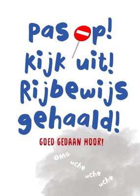 Greetz | Geslaagd kaart | Rijbewijs | Pas op!