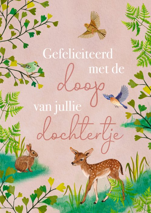 Petit Konijn | Doop kaart | dieren | bos