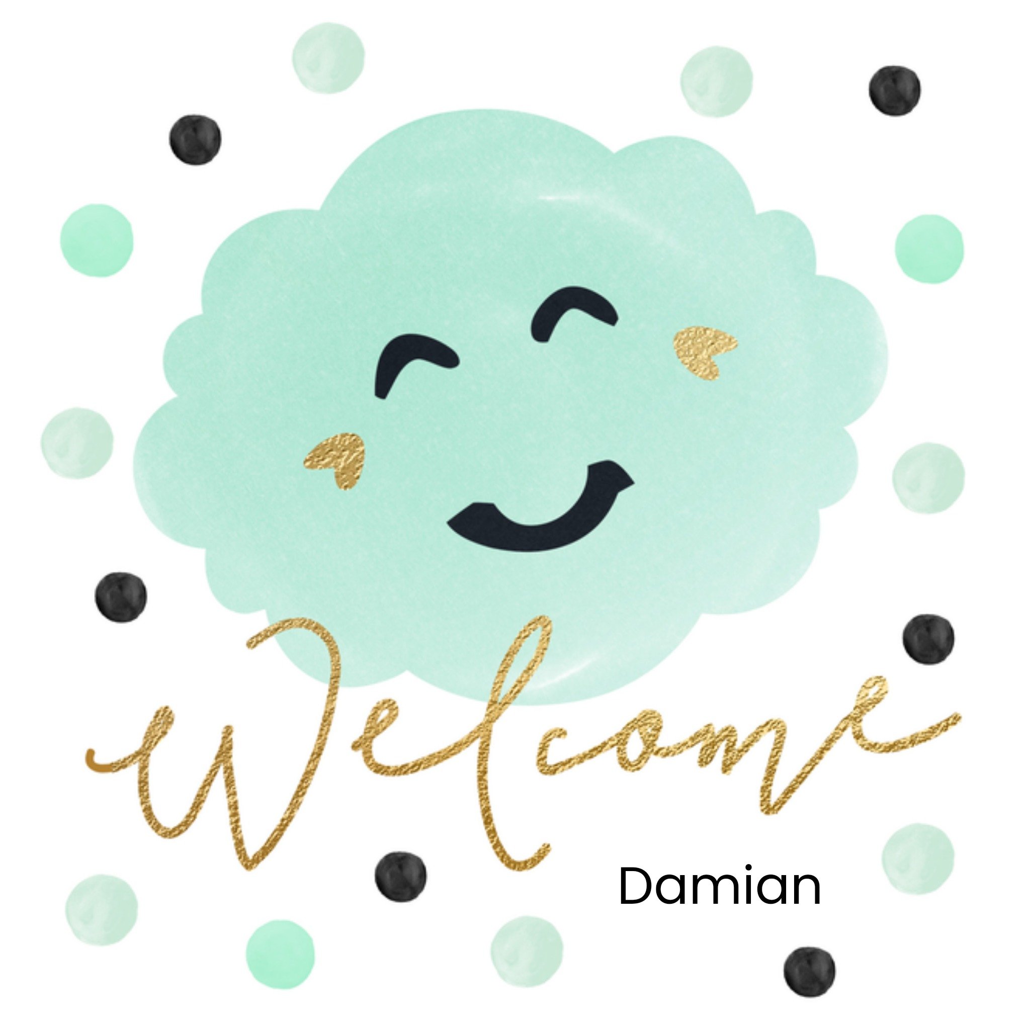 Luckz Geboortekaart Welcome Vierkant