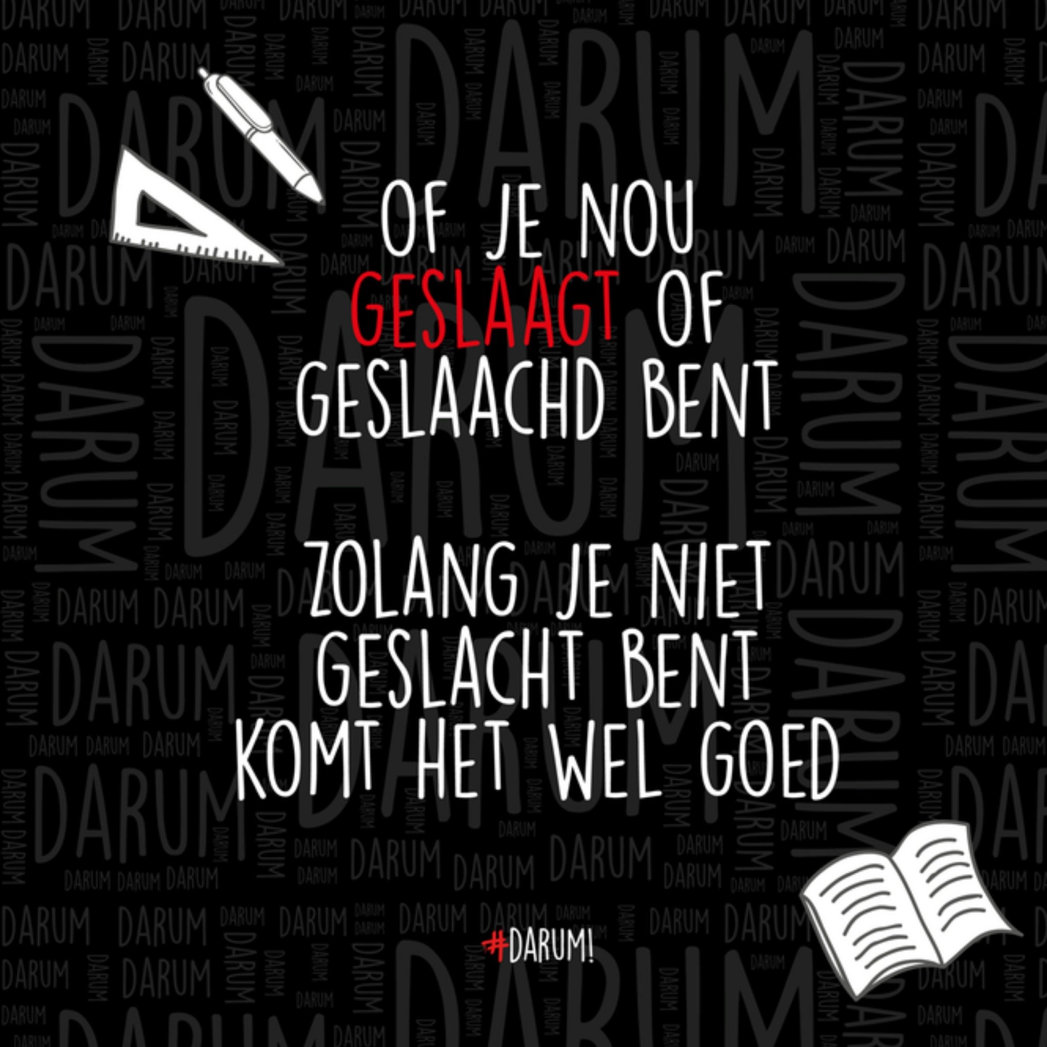 Darum Geslaagdkaart Grappige Typografische Woordgrap Geslaagd Geslacht Greetz