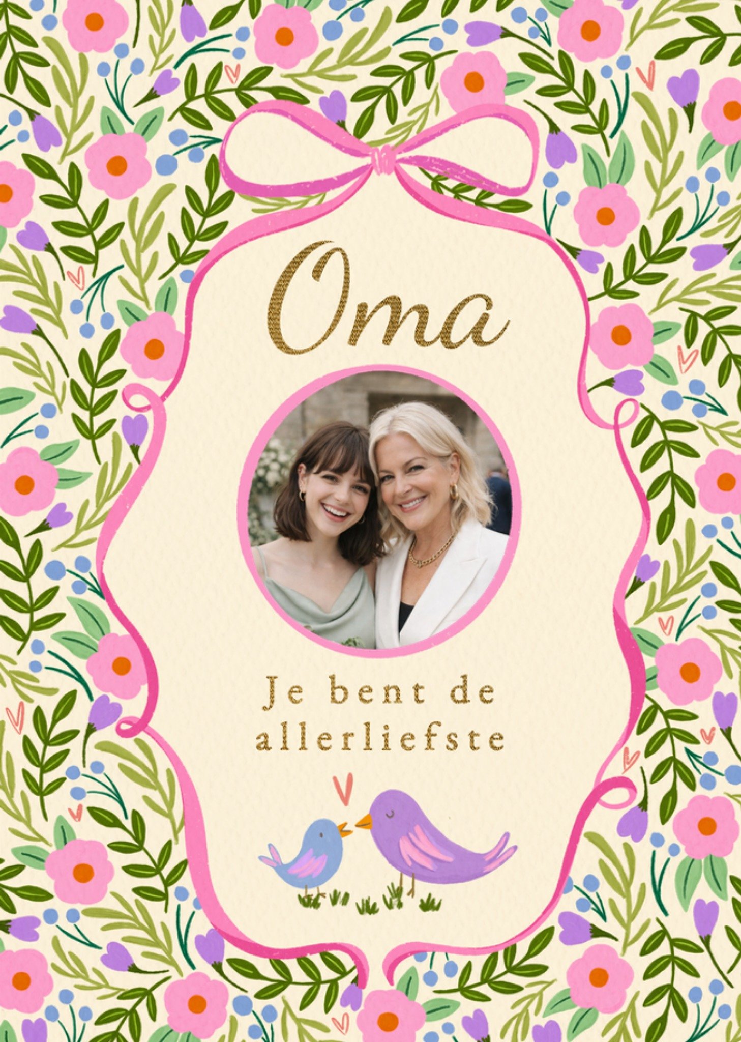 Moederdagkaart Bloemenkaart Met Foto Voor Oma Greetz
