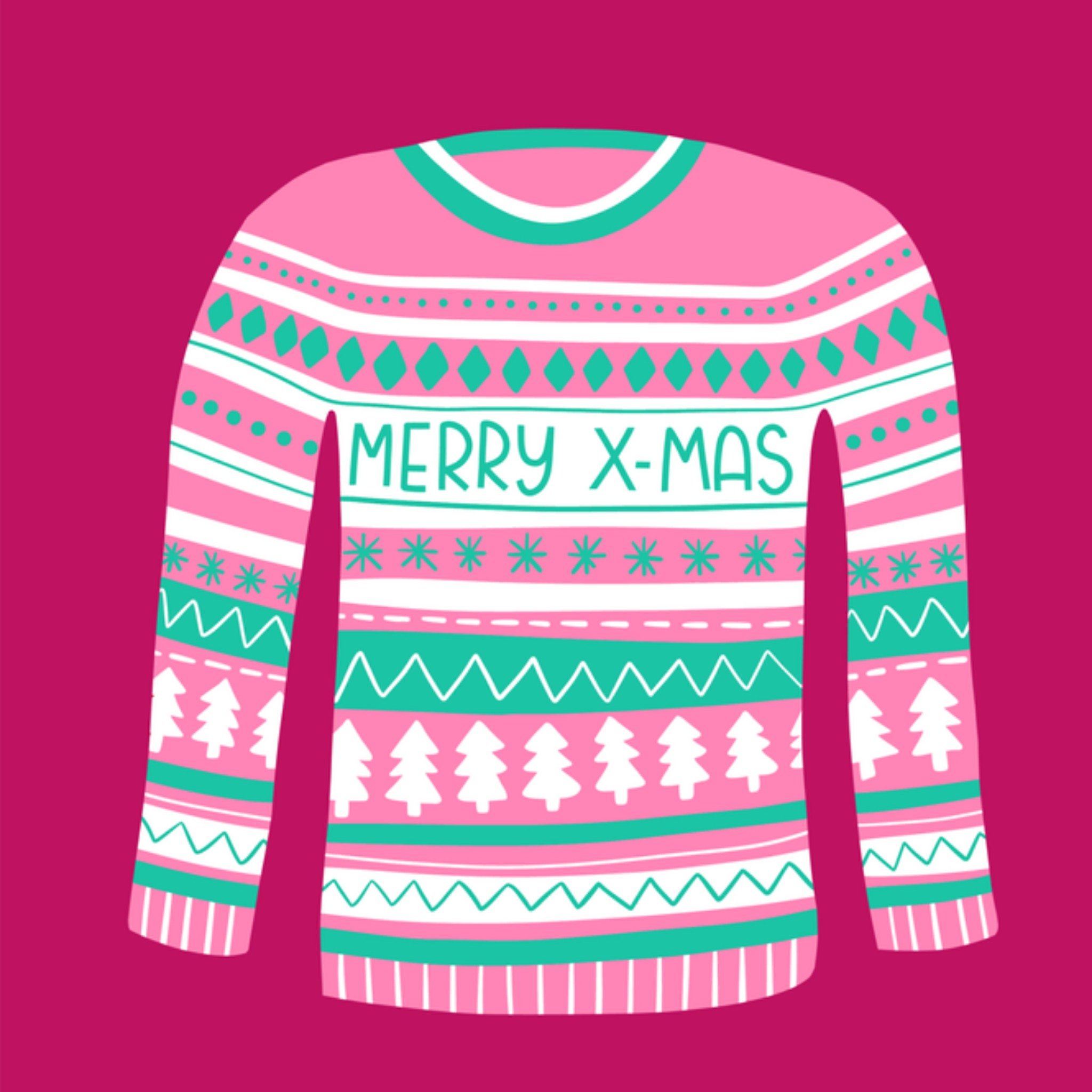 Greetz Kerstkaart kersttrui Vierkant